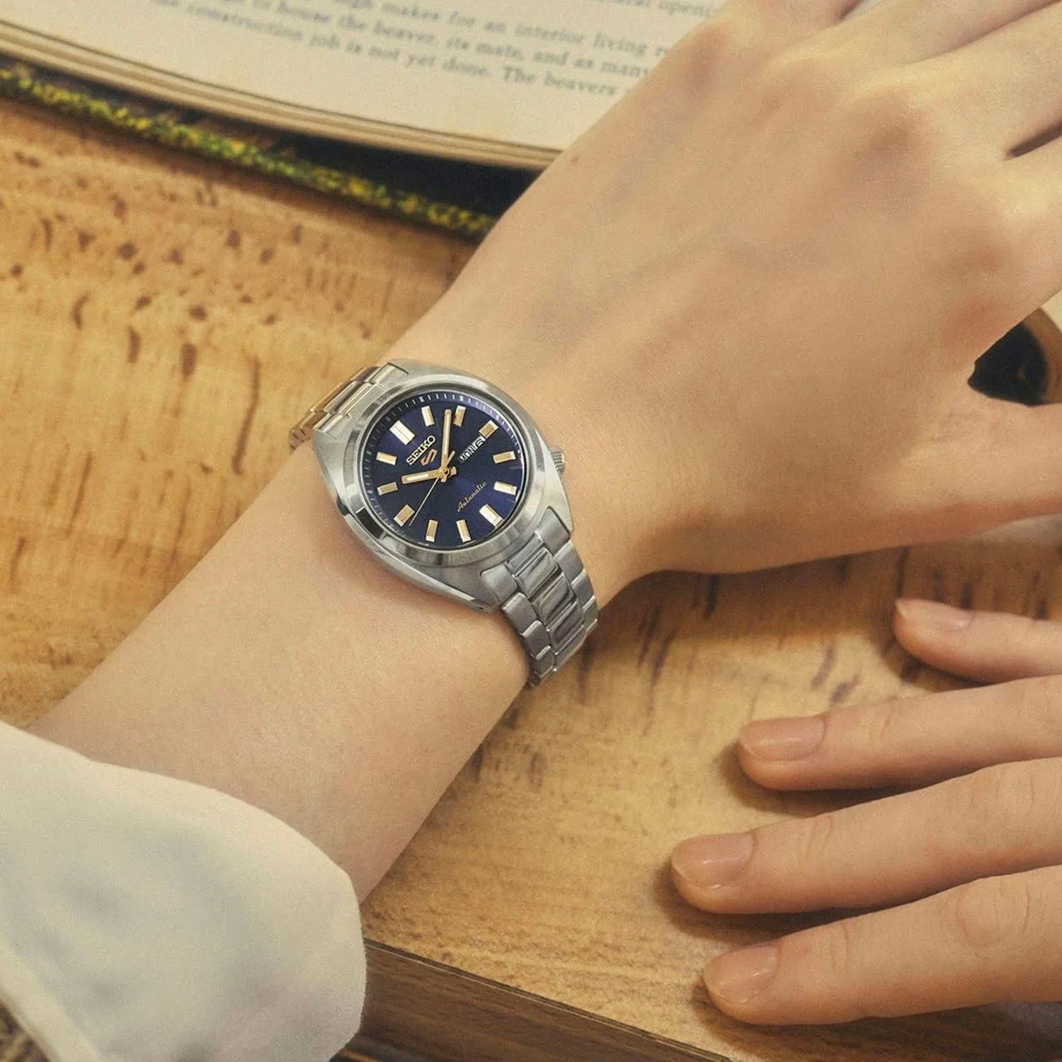 5 Sports ‘Hebitama’ SNXS Women Automatic Blue Dial Analog Stainless Steel Watch SRE021K1 - Image 5
