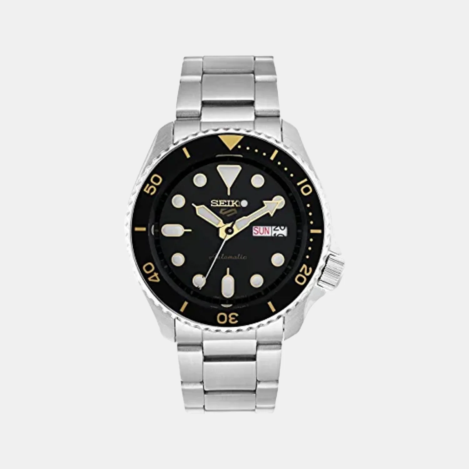 5 Sports Men Automatic Black Dial Analog Stainless Steel Watch SRPD57K1