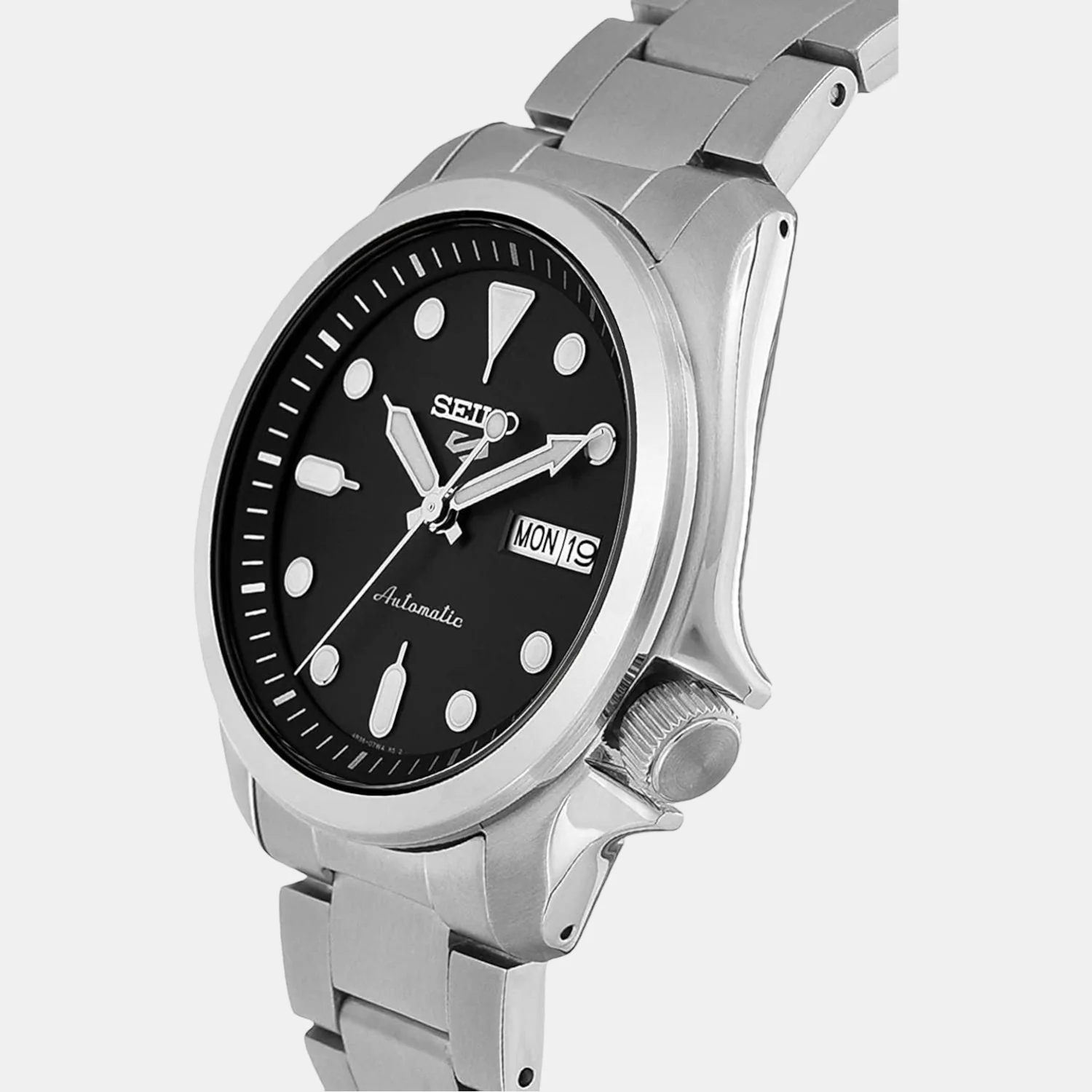 5 Sports Men Automatic Black Dial Analog Stainless Steel Watch SRPE55K1 - Image 2