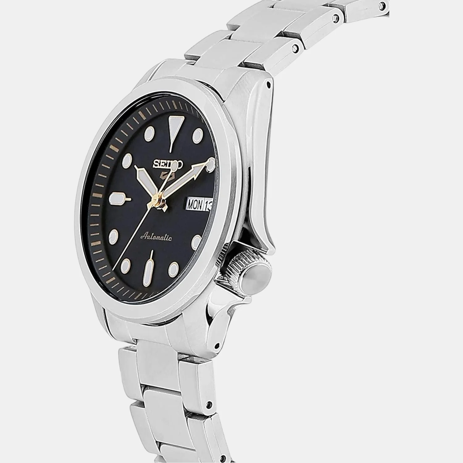 5 Sports Men Automatic Black Dial Analog Stainless Steel Watch SRPE57K1 - Image 2