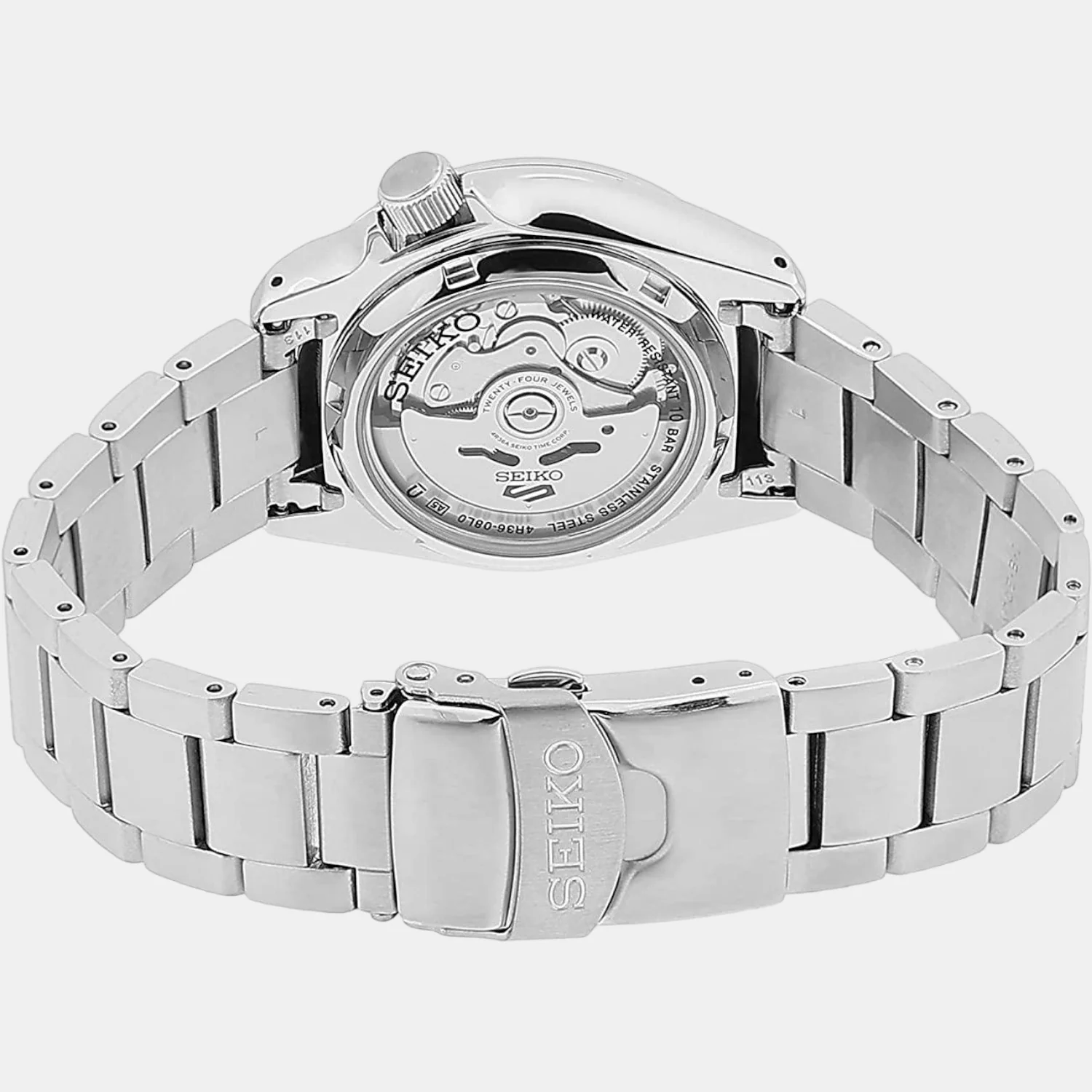 5 Sports Men Automatic Black Dial Analog Stainless Steel Watch SRPE57K1 - Image 3