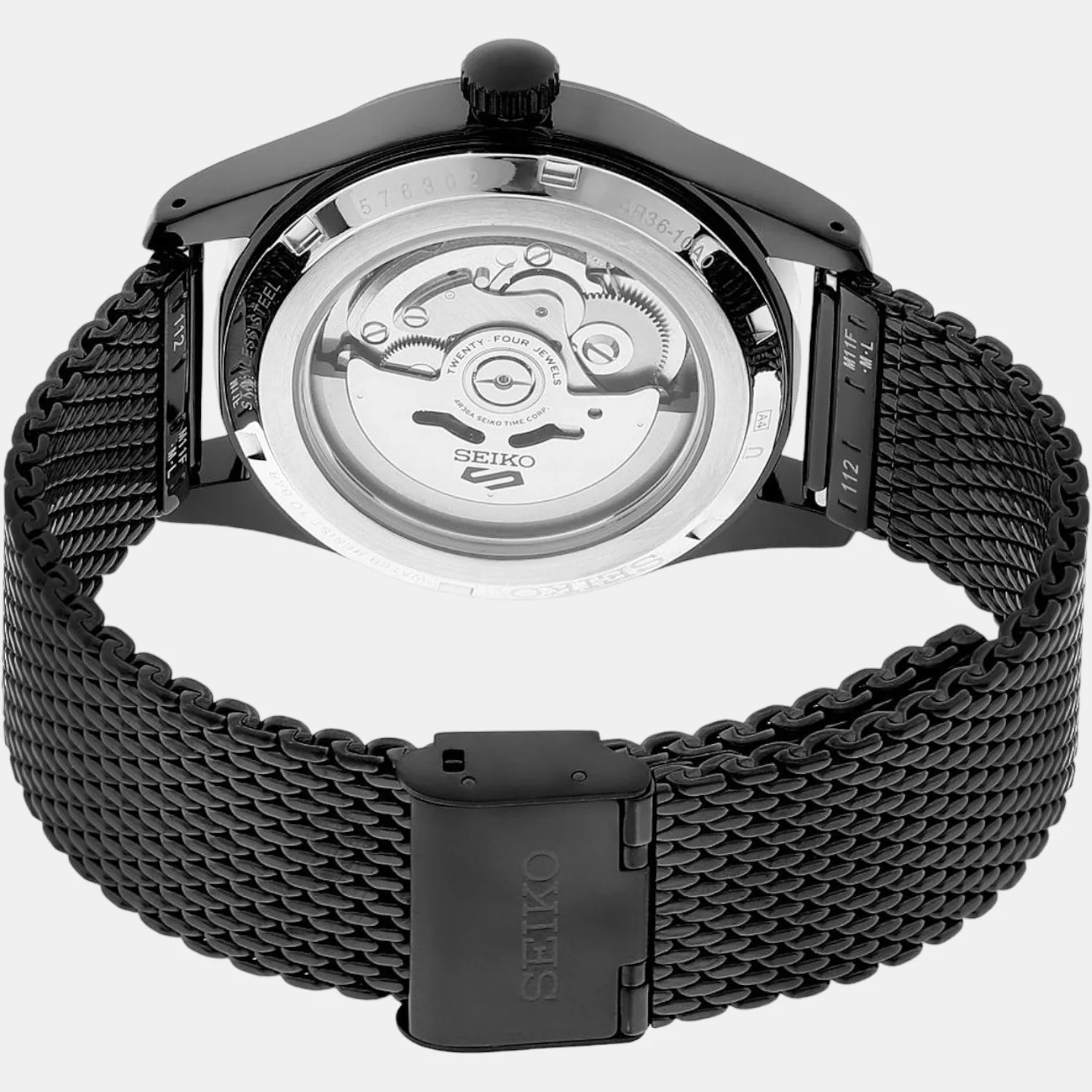 5 Sports Men Automatic Black Dial Analog Stainless Steel Watch SRPH25K1 - Image 4