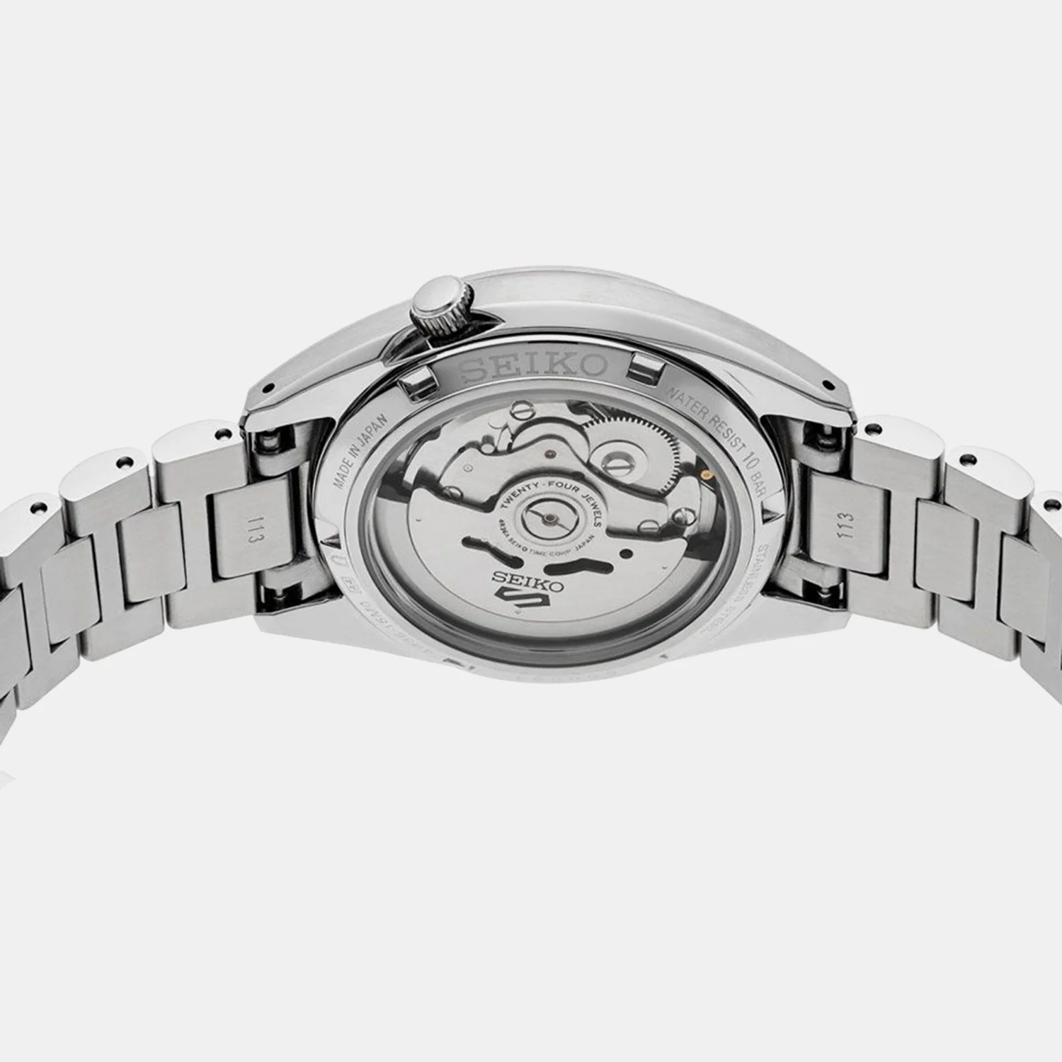 5 Sports Men Automatic Black Dial Analog Stainless Steel Watch SRPK89K1 - Image 5