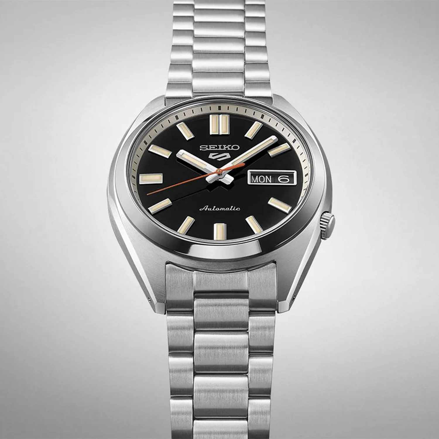 5 Sports Men Automatic Black Dial Analog Stainless Steel Watch SRPK89K1 - Image 7