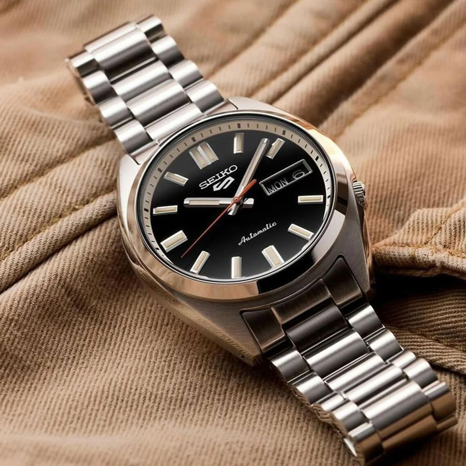 5 Sports Men Automatic Black Dial Analog Stainless Steel Watch SRPK89K1 - Image 8