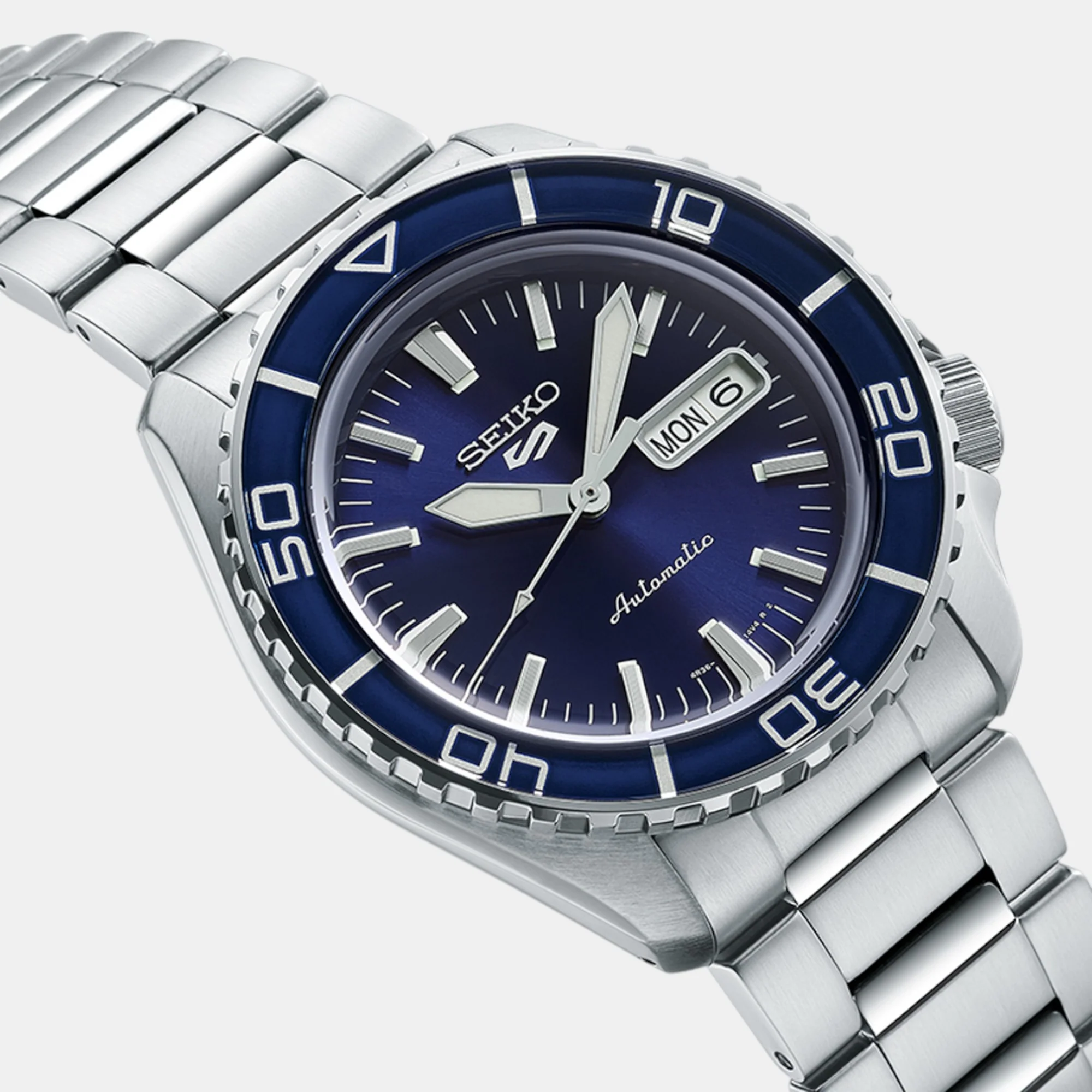 5 Sports Men Automatic Blue Dial Analog Stainless Steel Watch SRPK97K1 - Image 4