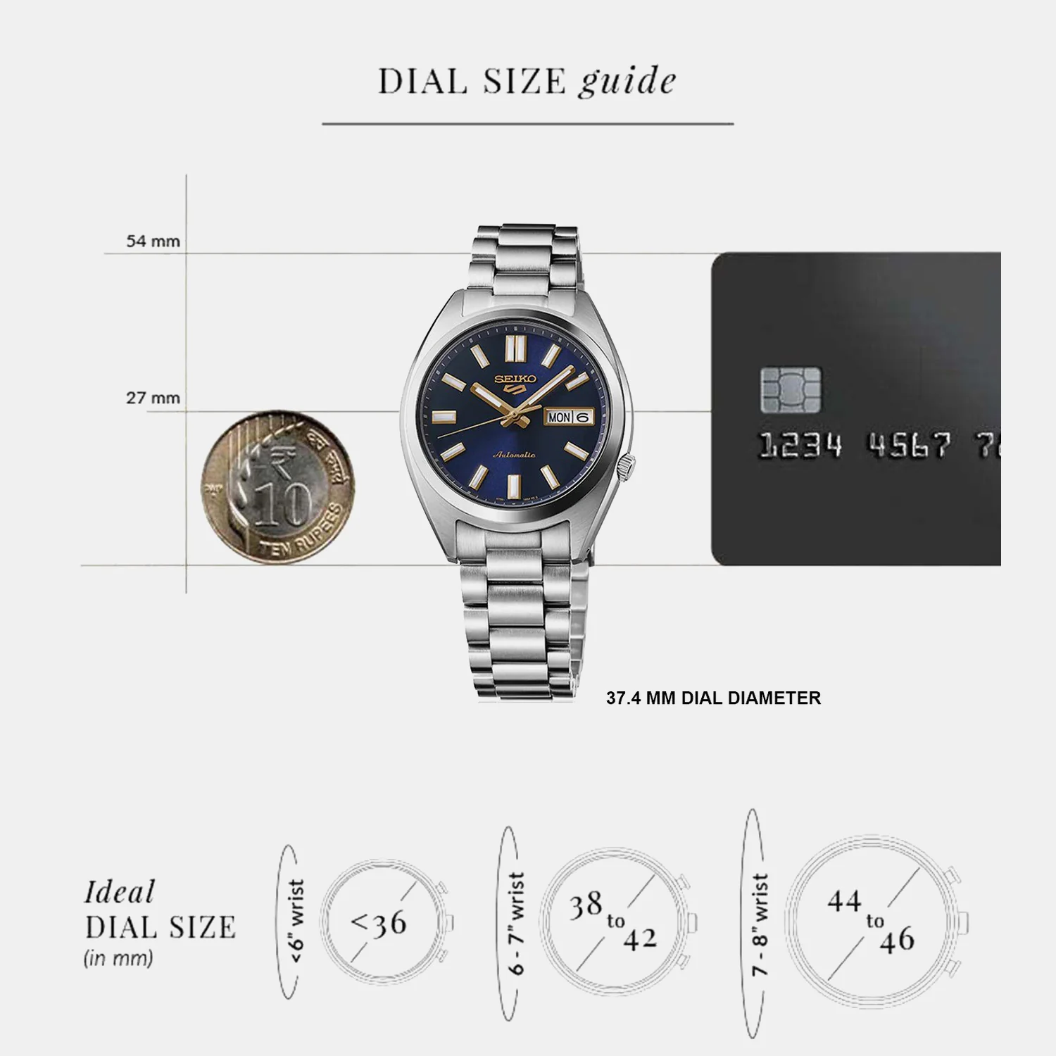 5 Sports Men Automatic Blue Dial Analog Stainless Steel Watch SRPL55K1 - Image 7