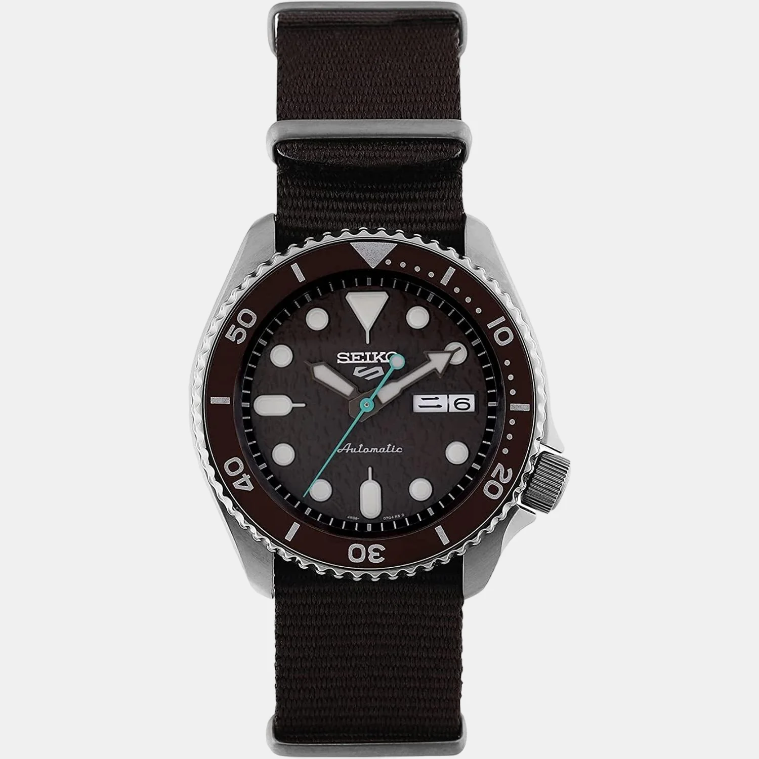 5 Sports Men Automatic Brown Dial Analog Nylon Watch SRPD85K1 - Image 2