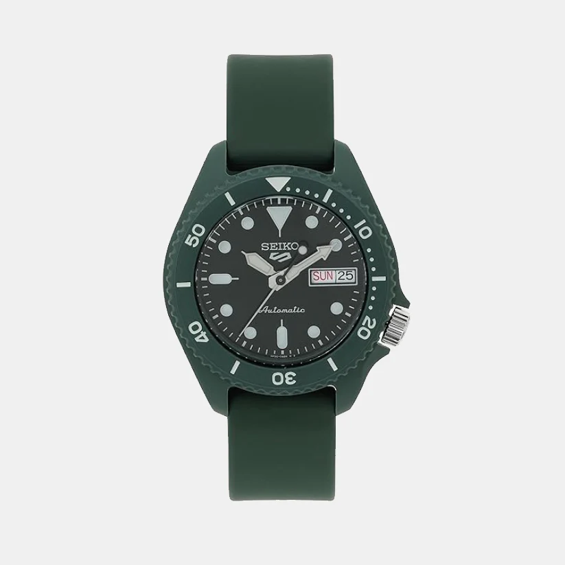 5 Sports Men Automatic Green Dial Analog Silicone Watch SRPG83K1 - Image 2
