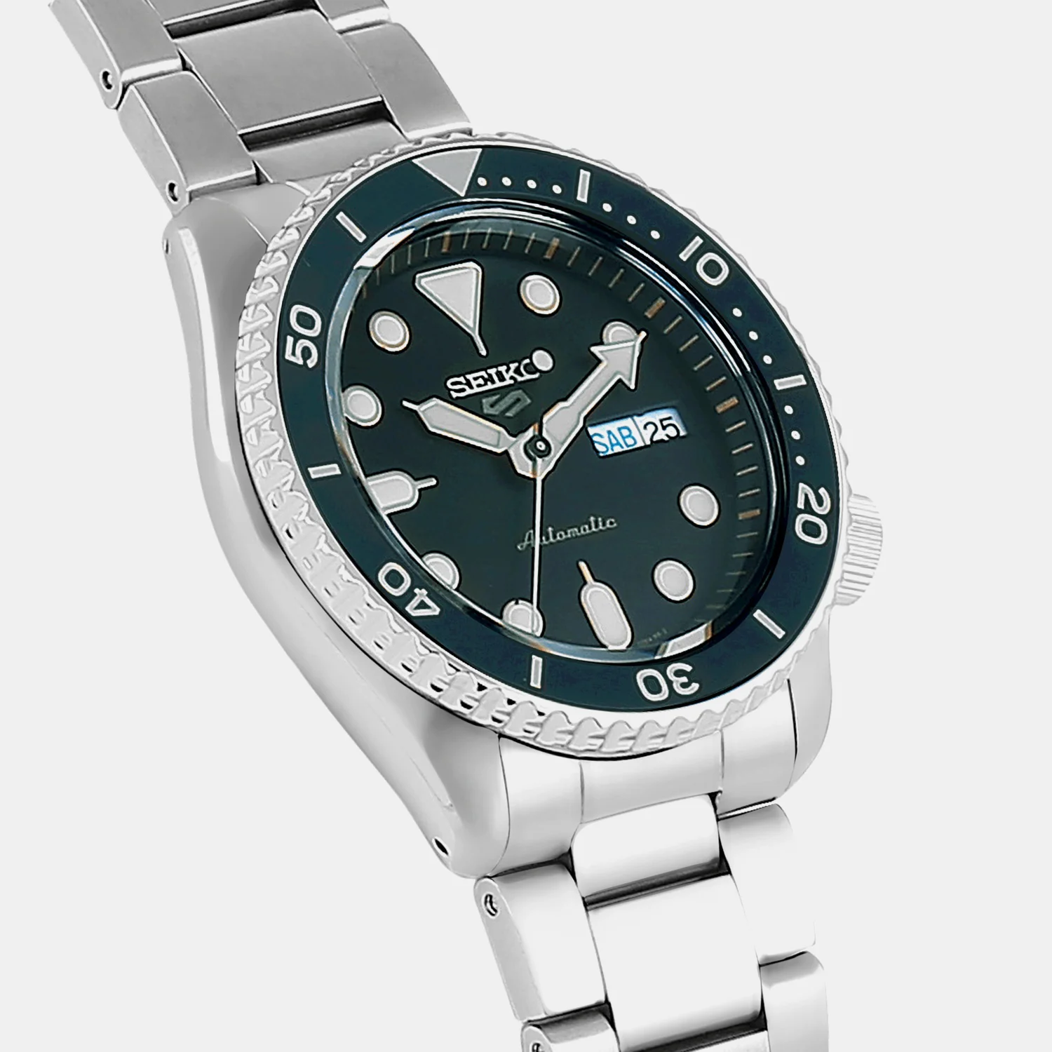 5 Sports Men Automatic Green Dial Analog Stainless Steel Watch SRPD63K1 - Image 5