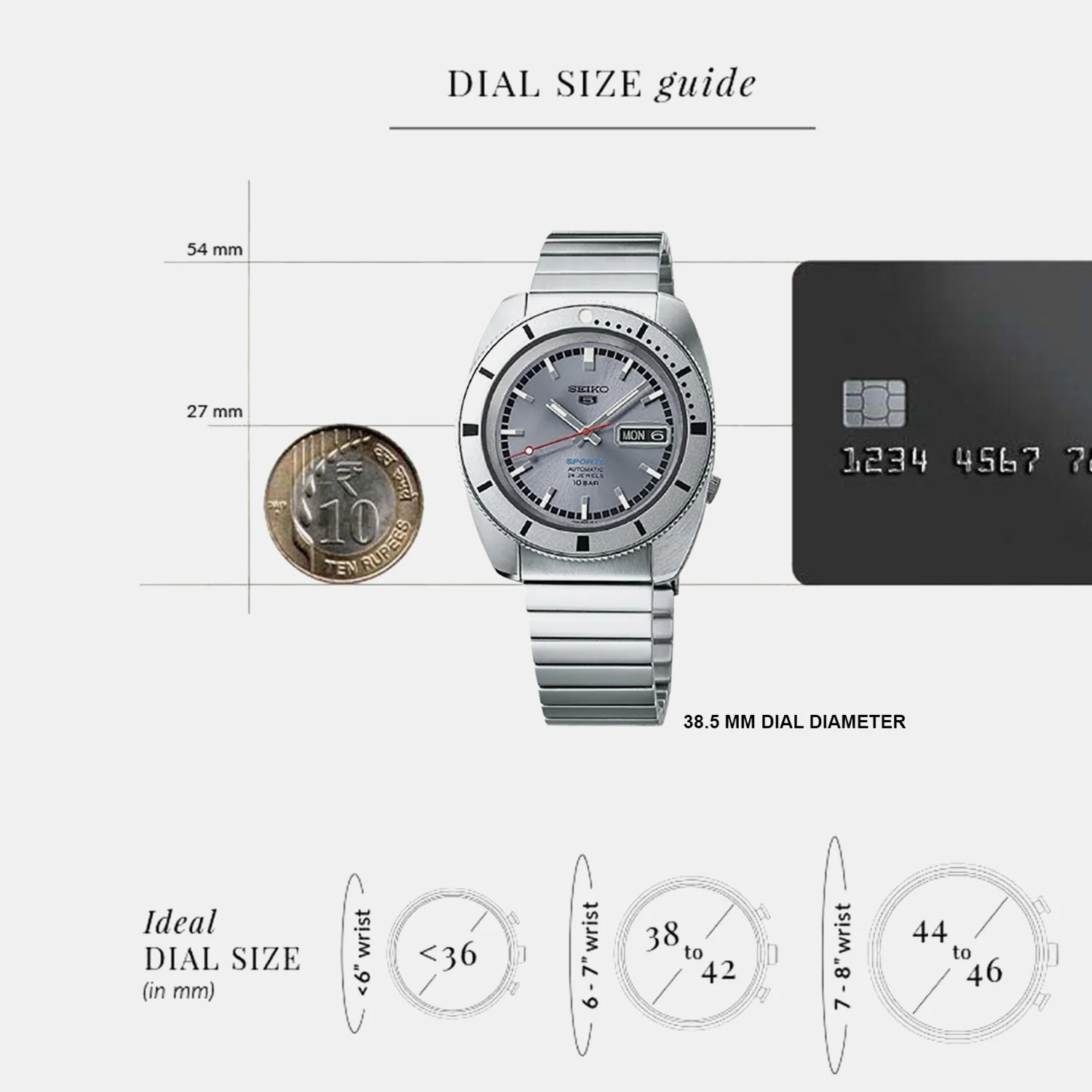 5 Sports Men Automatic Grey Dial Analog Stainless Steel Watch SRPL03K1 - Image 8
