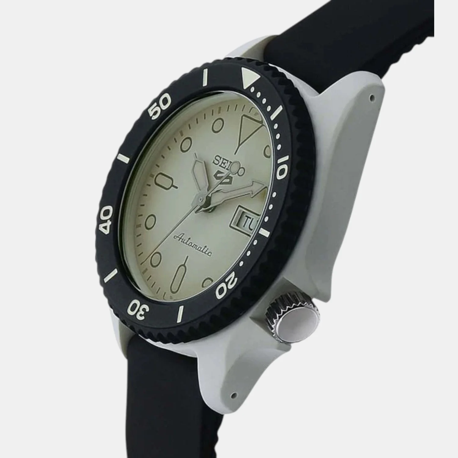 5 Sports Men Automatic White Dial Analog Silicone Watch SRPG71K1 - Image 3