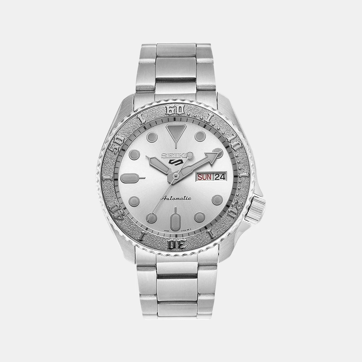 5 Sports Men Automatic Silver Dial Analog Stainless Steel Watch SRPE71K1