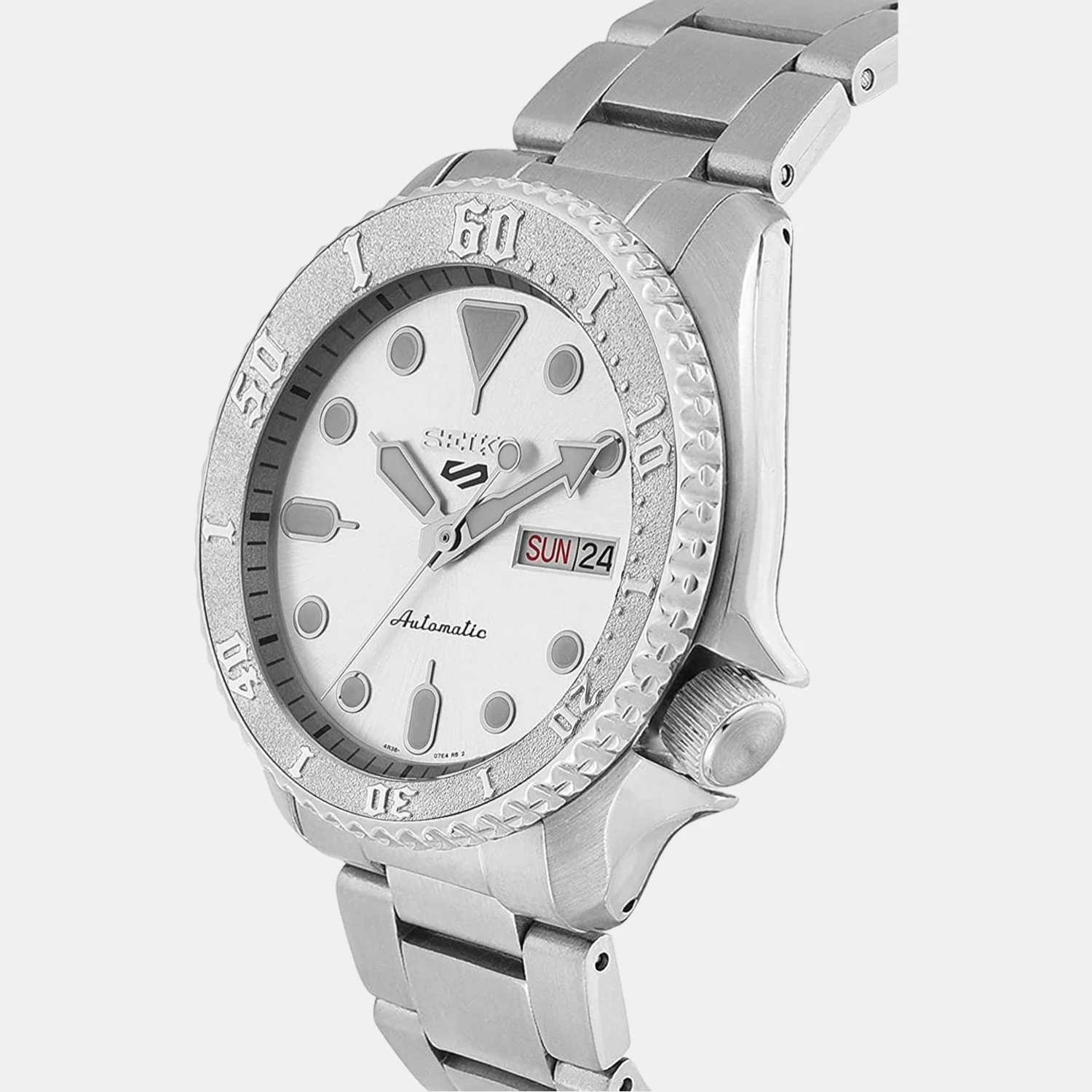 5 Sports Men Automatic Silver Dial Analog Stainless Steel Watch SRPE71K1 - Image 2