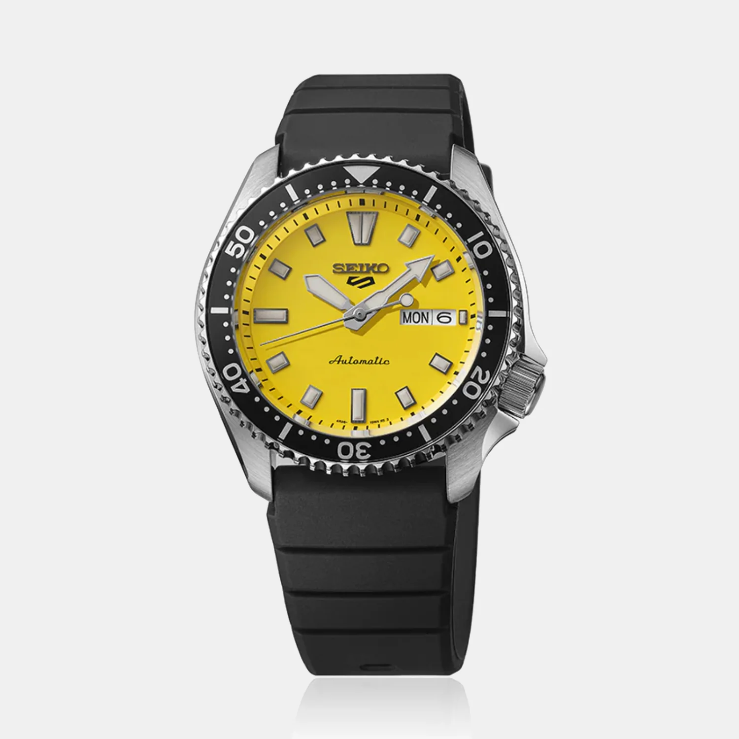 5 Sports Men Automatic Yellow Dial Analog Silicone Watch SRPL87K1 - Image 2