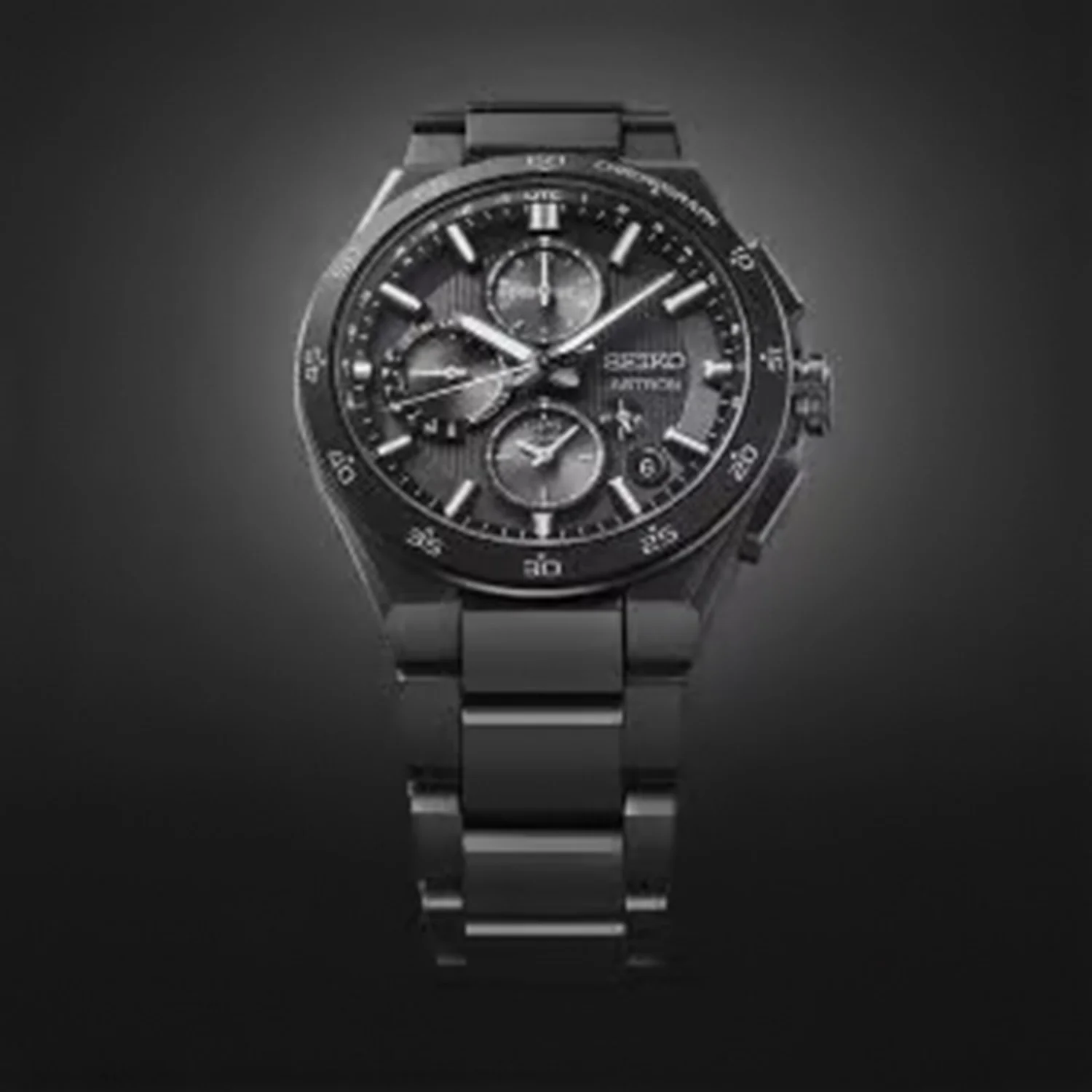 Astron Men Solar Black Dial Chronograph Stainless Steel Watch SSH155J1 - Image 4