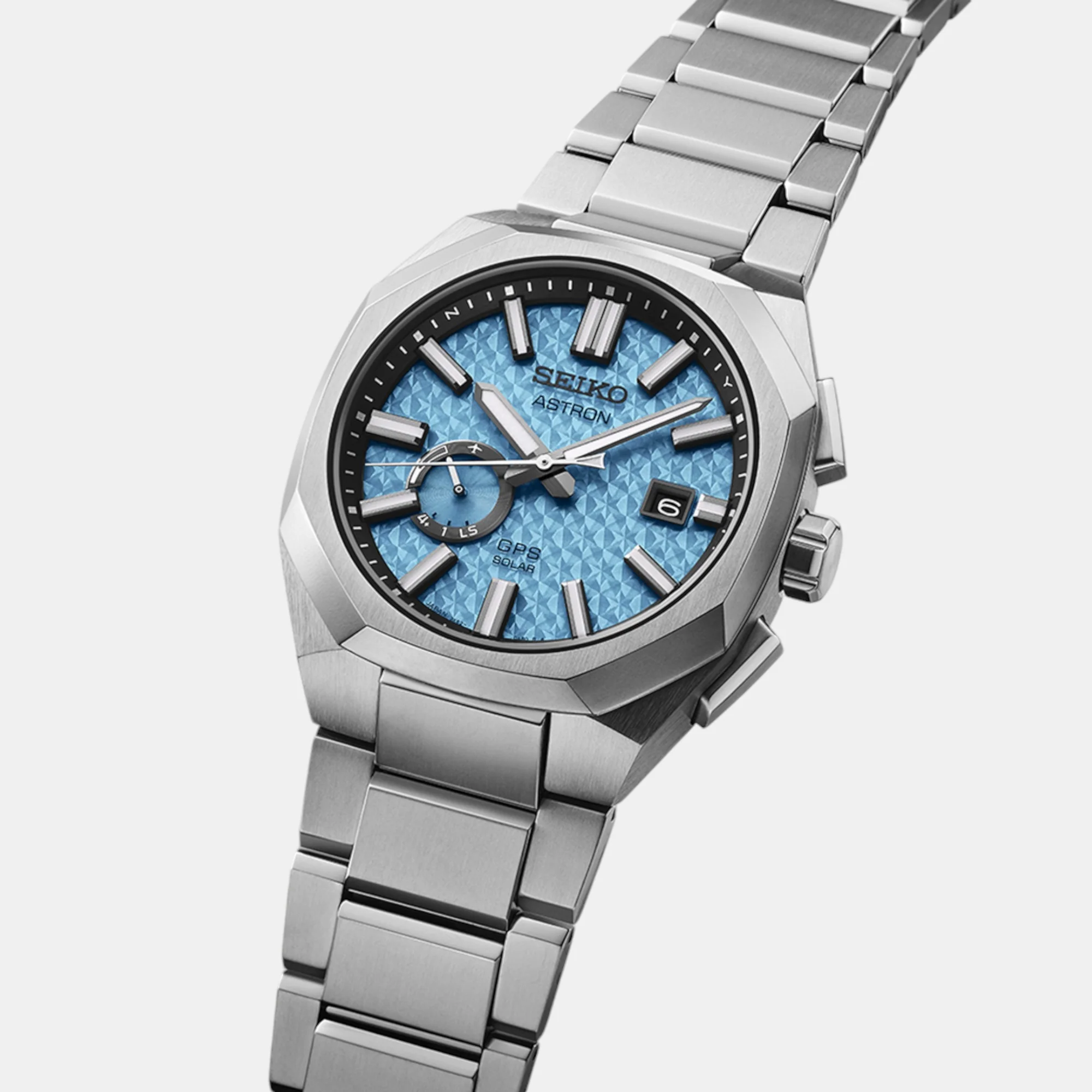 Astron Men Solar Blue Dial Analog Stainless Steel Watch SSJ027J1 - Image 3
