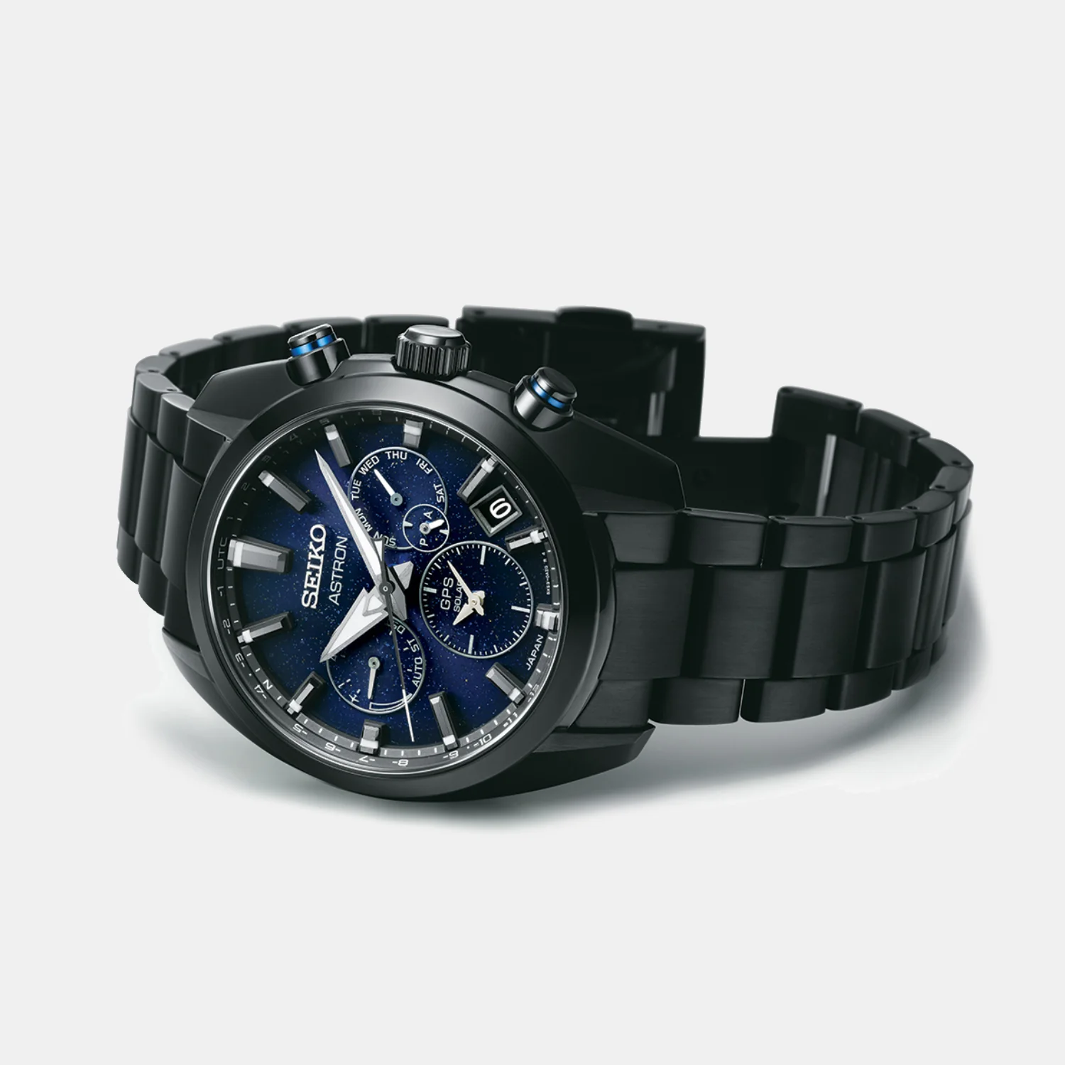 Astron Men Solar Blue Dial Chronograph Stainless Steel Watch SSH077J1 - Image 2