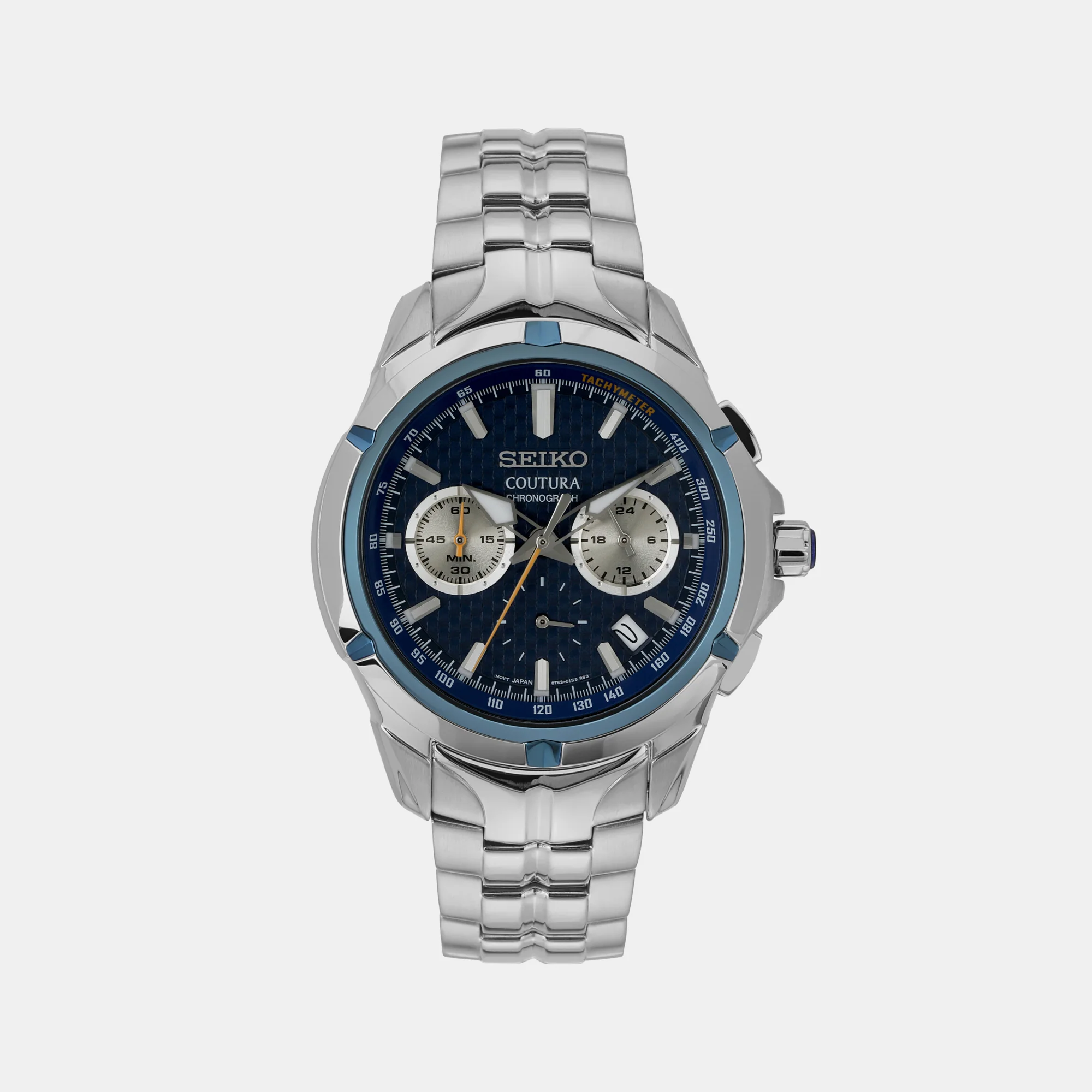 Coutura Men Quartz Blue Dial Chronograph Stainless Steel Watch SSB431P9 - Image 2