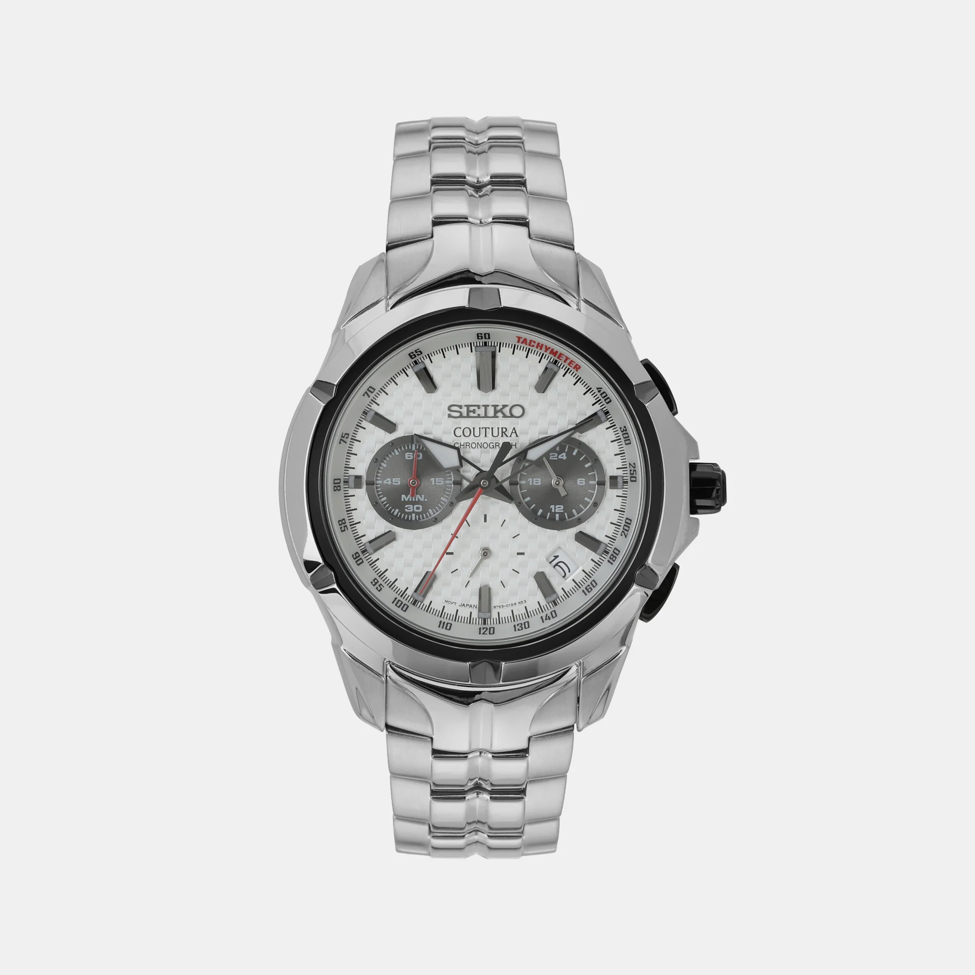 Coutura Men Quartz White Dial Chronograph Stainless Steel Watch SSB433P9 - Image 2