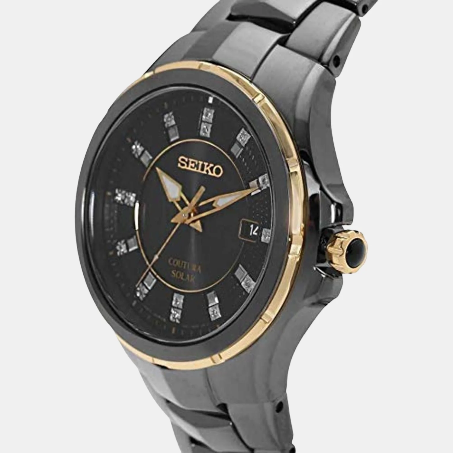 Coutura Men Solar Black Dial Analog Stainless Steel Watch SNE506P9 - Image 2