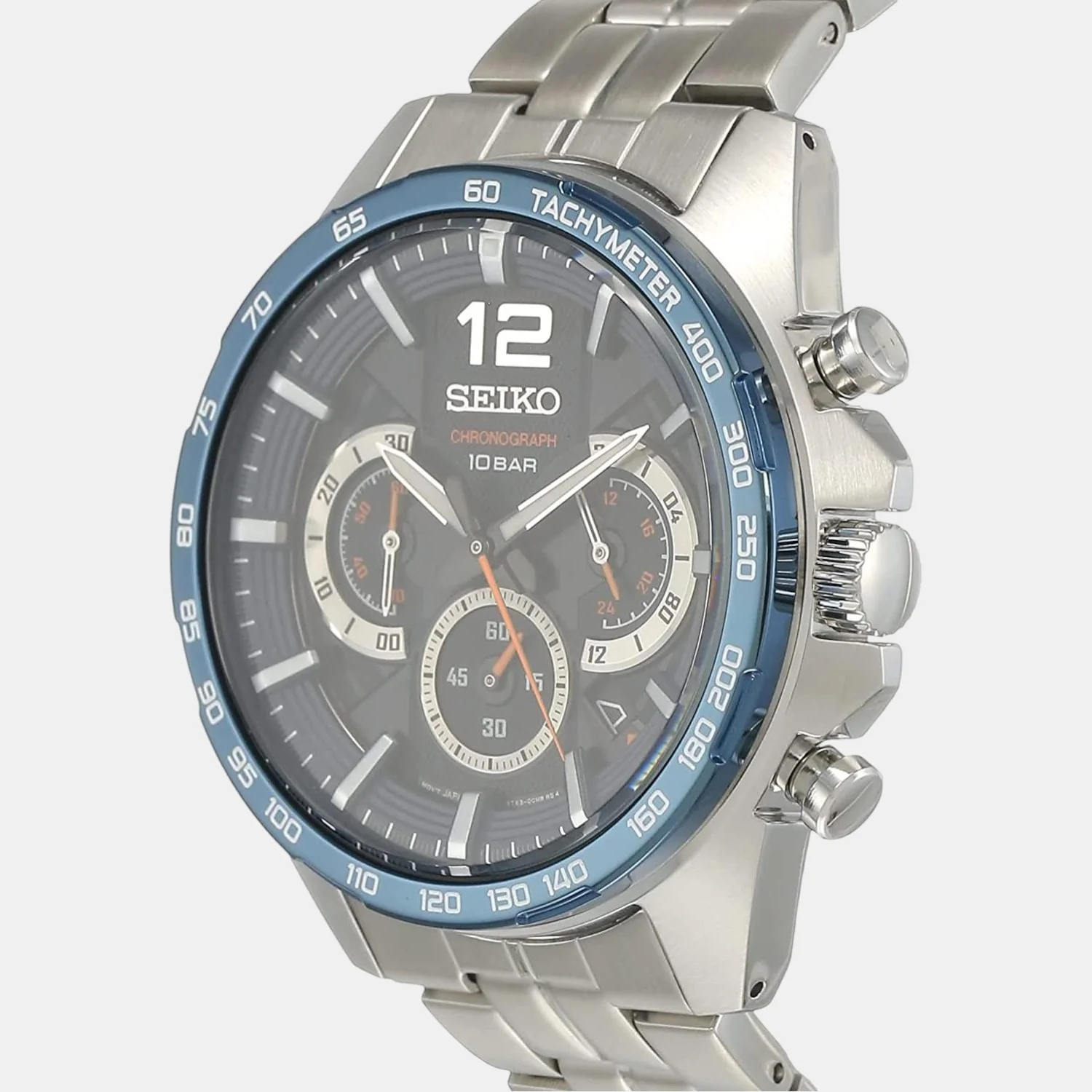 Dress Men Quartz Blue Dial Chronograph Stainless Steel Watch SSB345P1 - Image 2