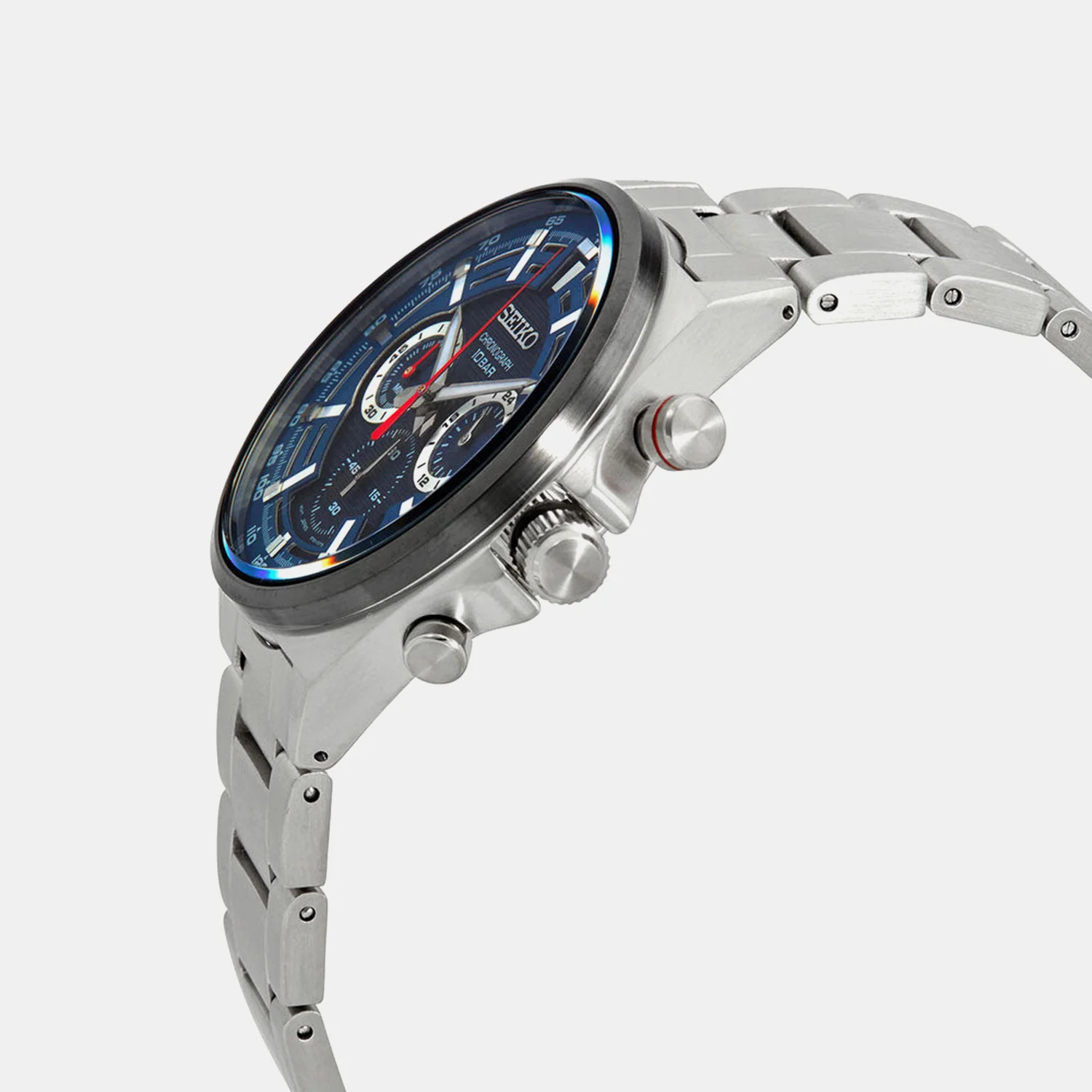 Dress Men Quartz Blue Dial Chronograph Stainless Steel Watch SSB407P1 - Image 3
