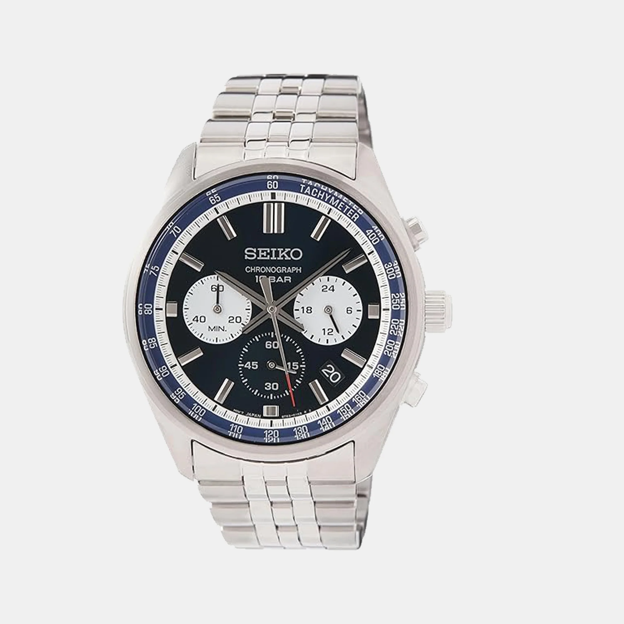 Dress Men Quartz Blue Dial Chronograph Stainless Steel Watch SSB427P1 - Image 2