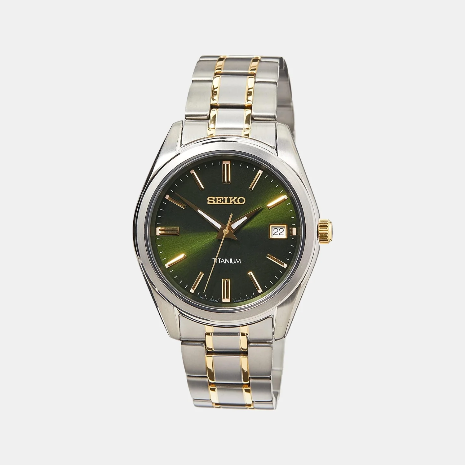 Dress Men Quartz Green Dial Analog Stainless Steel Watch SUR377P1