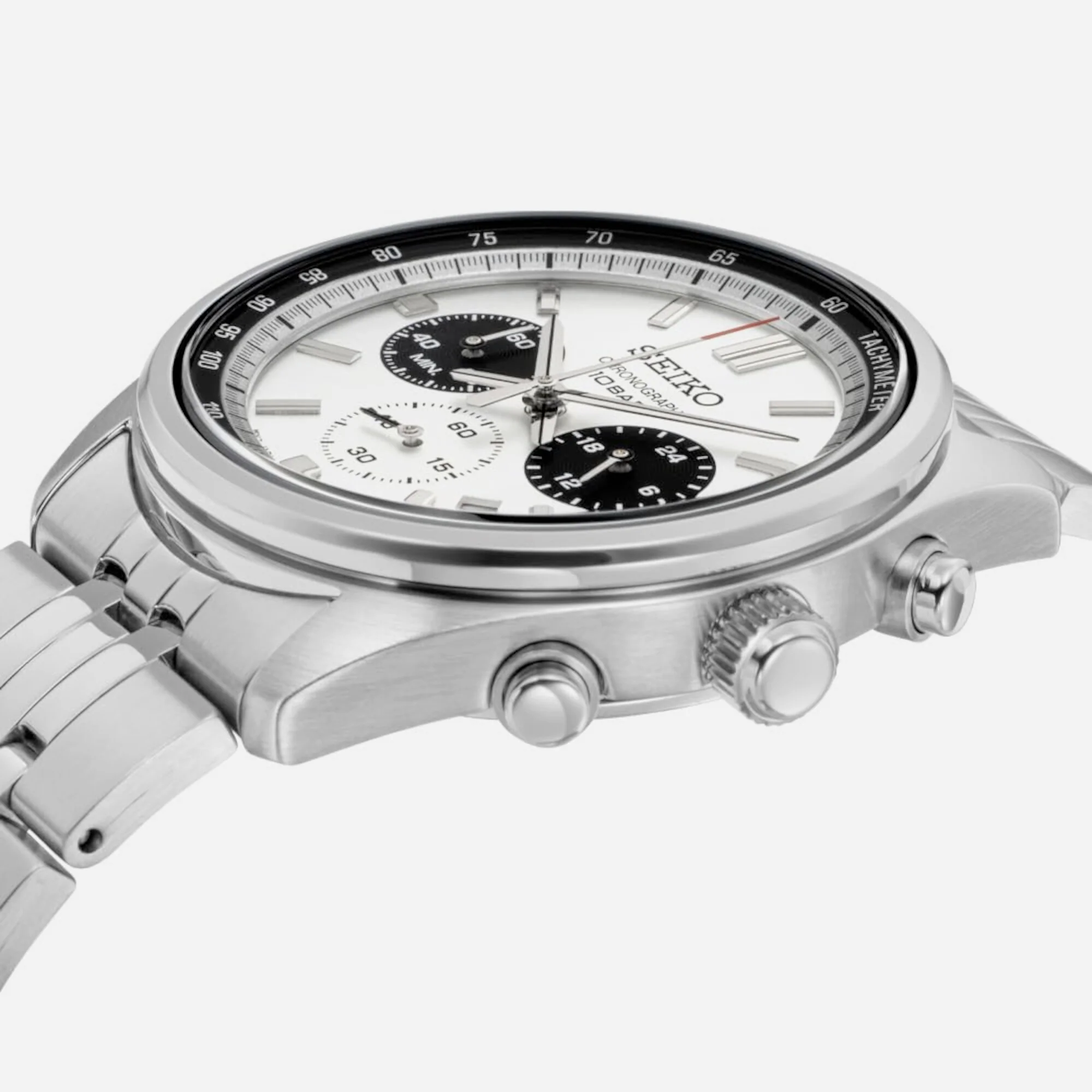 Dress Men Quartz White Dial Chronograph Stainless Steel Watch SSB425P1 - Image 5