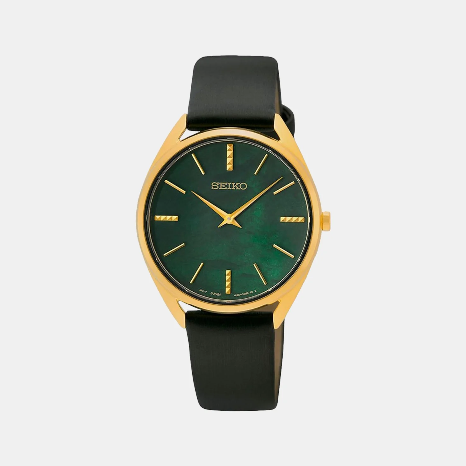 Dress Quartz Watch Women Quartz Green Dial Analog Leather Watch SWR080P1