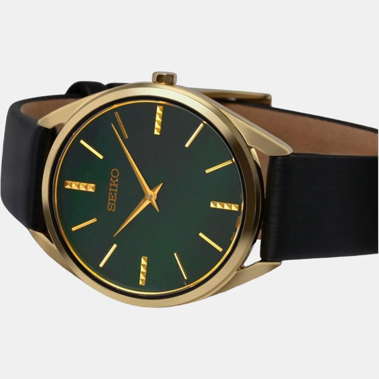 Dress Quartz Watch Women Quartz Green Dial Analog Leather Watch SWR080P1 - Image 2