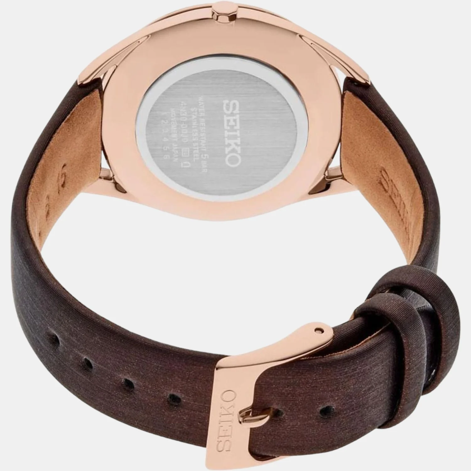 Dress Quartz Watch Women Quartz Pink Dial Analog Leather Watch SWR082P1 - Image 2