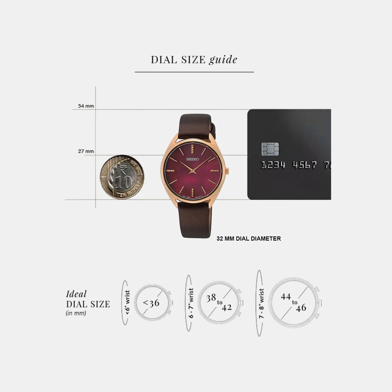 Dress Quartz Watch Women Quartz Pink Dial Analog Leather Watch SWR082P1 - Image 3