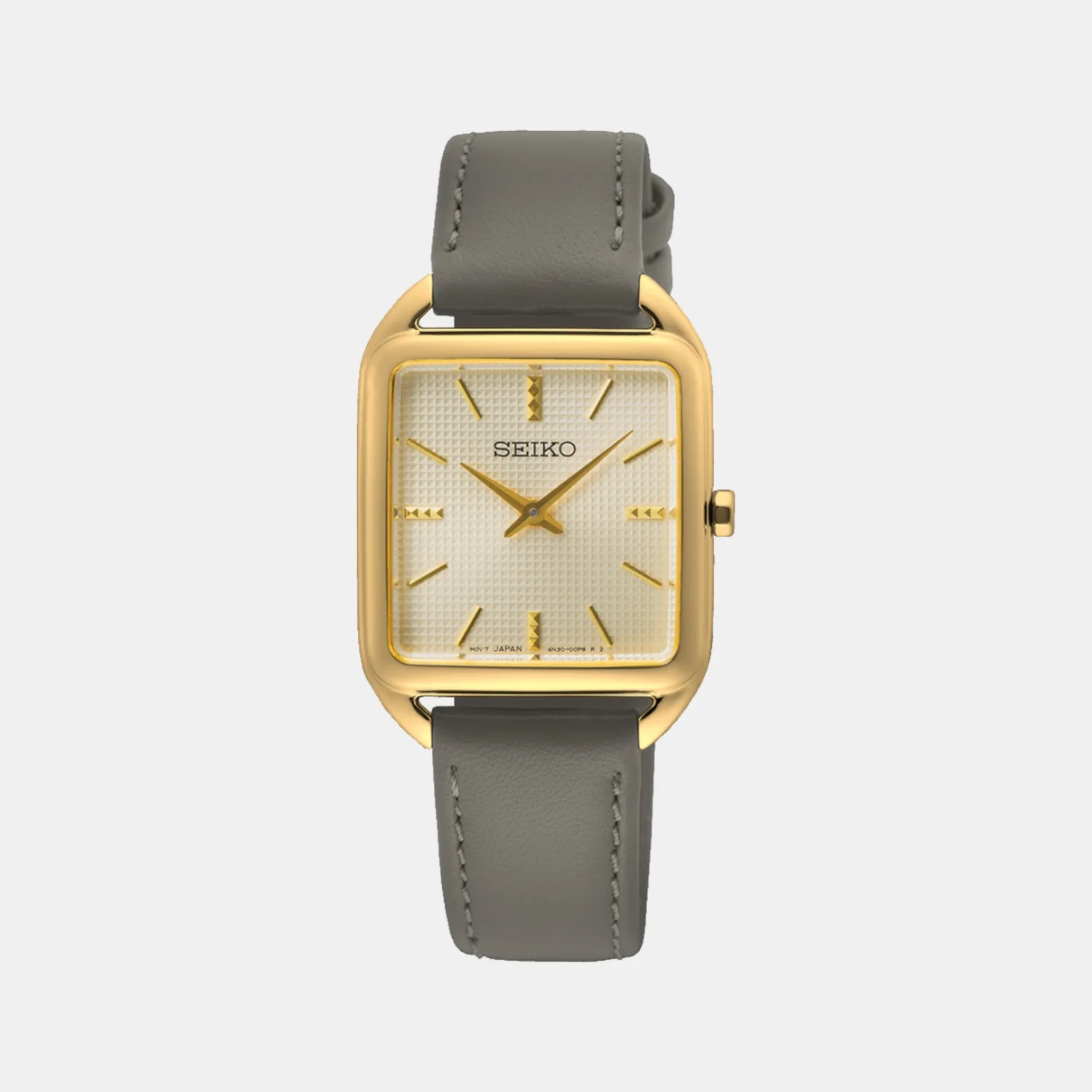 Dress Women Quartz Champagne Dial Analog Leather Watch SWR090P1