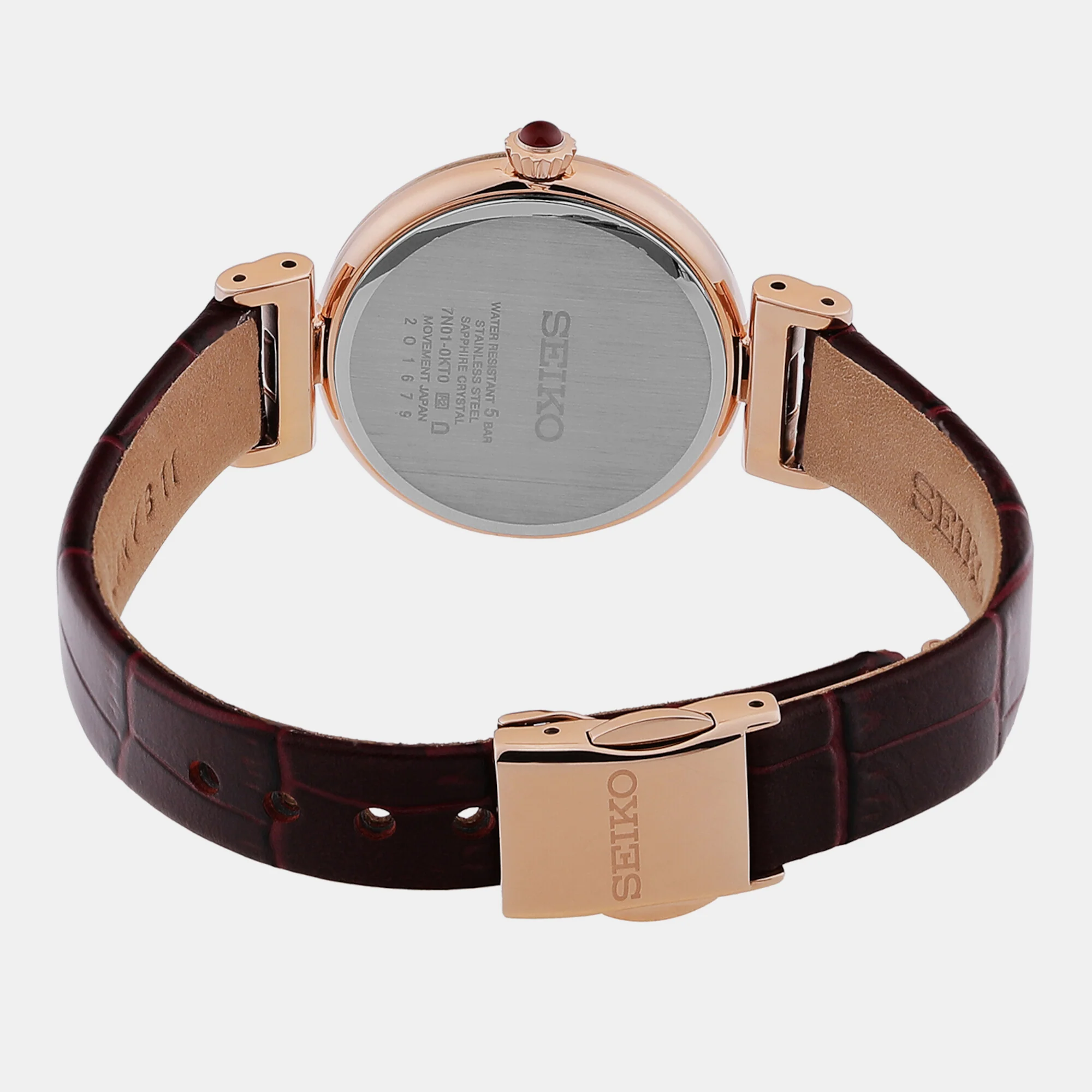 Dress Women Quartz Rose Gold Dial Analog Leather Watch SRZ548P1 - Image 5