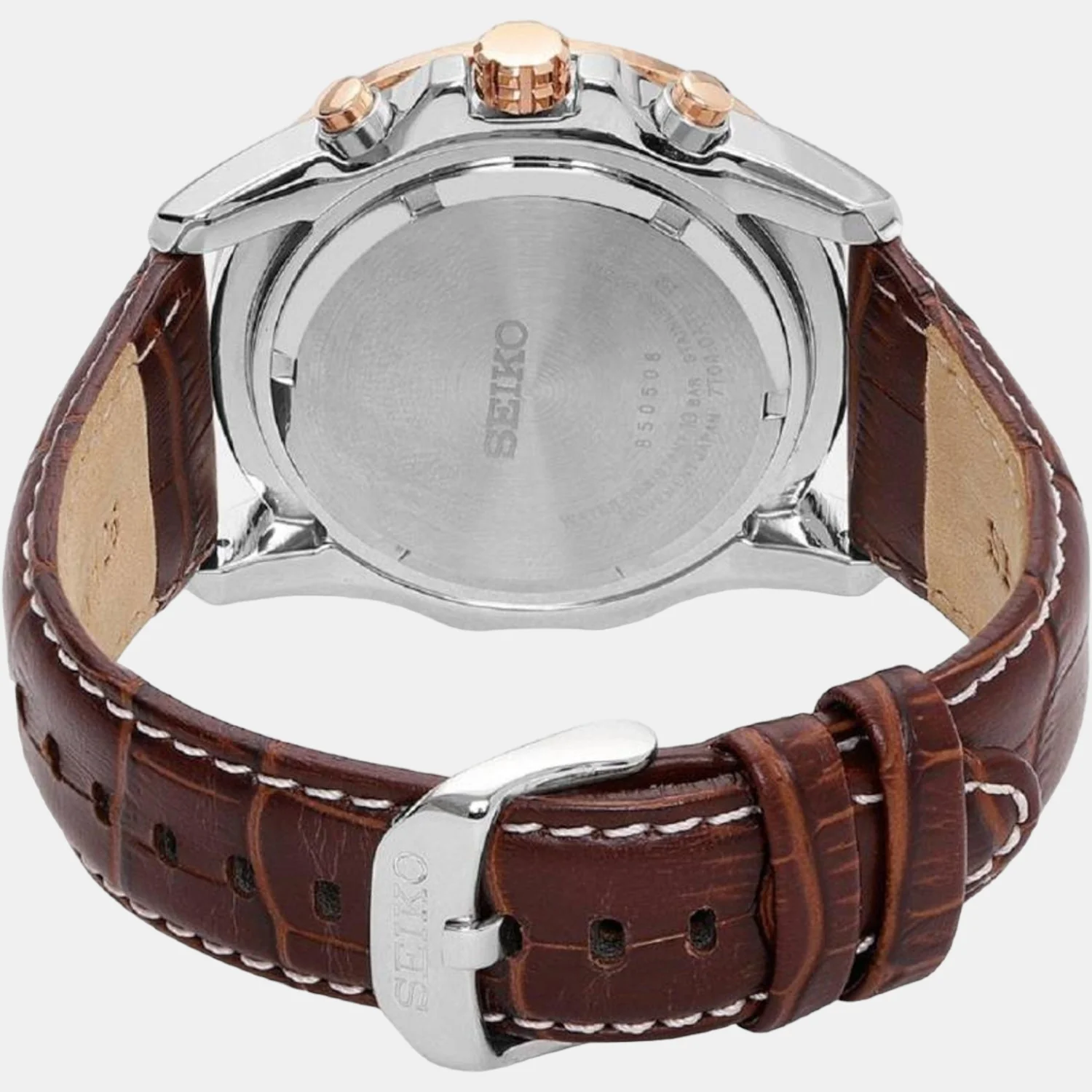 Lord Men Quartz White Dial Chronograph Leather Watch SPC246P1 - Image 2