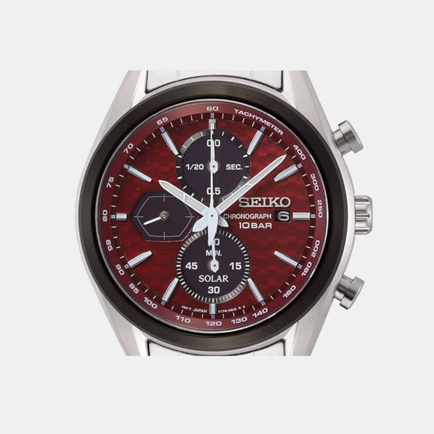 Macchina Sportiva Solar Men Red Dial Chronograph Stainless Steel Watch SSC771P1 - Image 3
