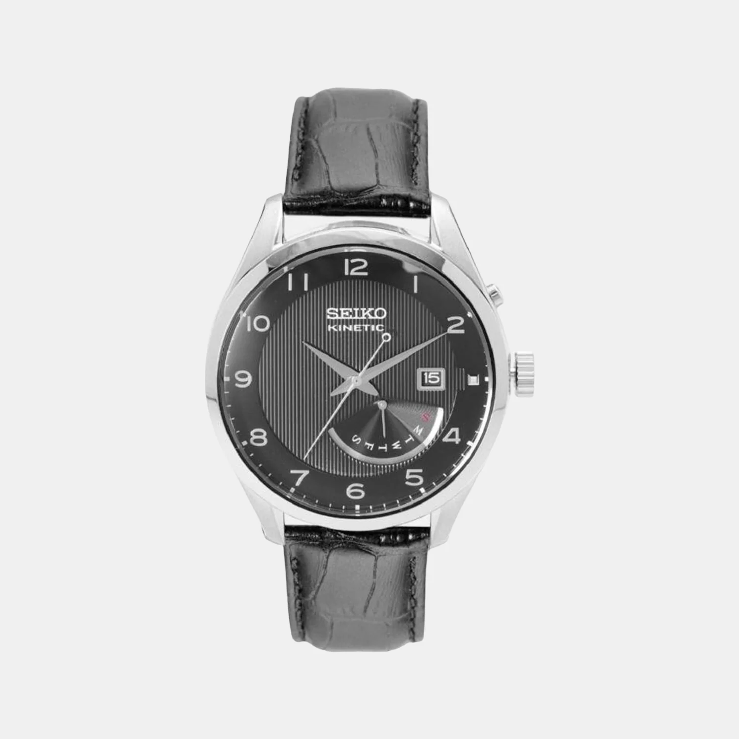 Men Kinetic Black Dial Analog Leather Watch SRN051P1