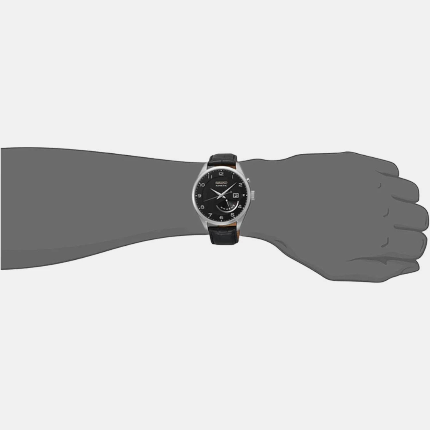 Men Kinetic Black Dial Analog Leather Watch SRN051P1 - Image 5
