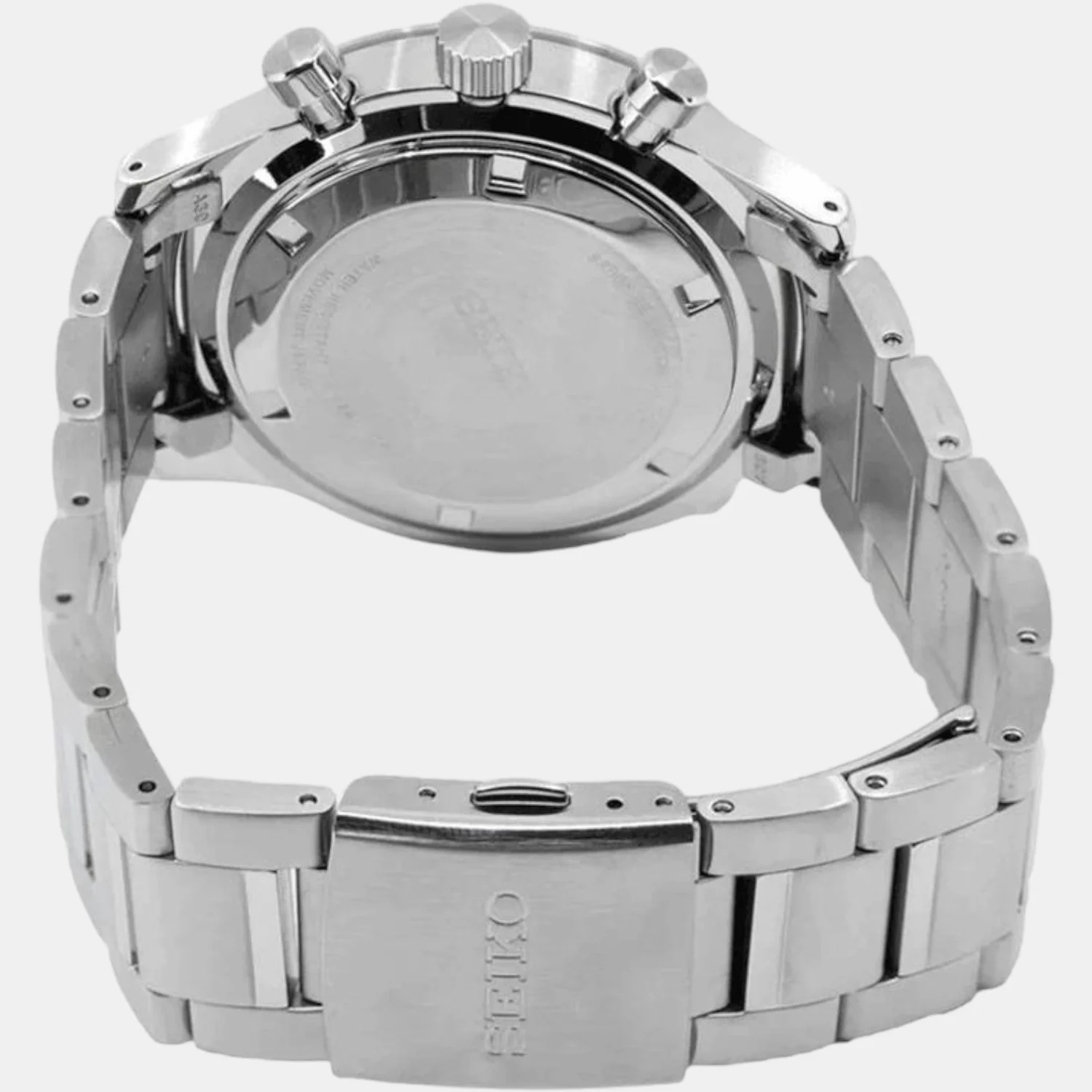 Men Quartz Black Dial Chronograph Stainless Steel Watch SSB413P1 - Image 2