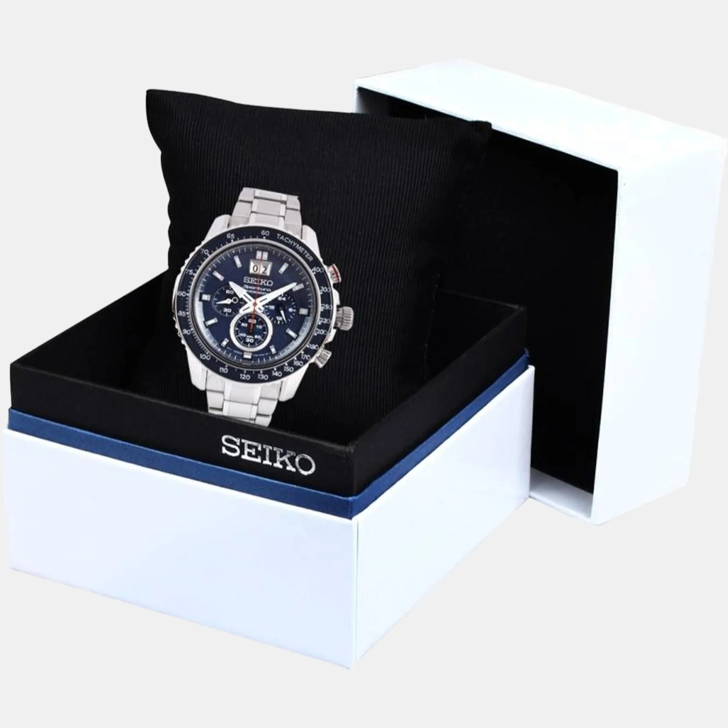 Men Quartz Blue Dial Chronograph Stainless Steel Watch SPC135P1 - Image 5