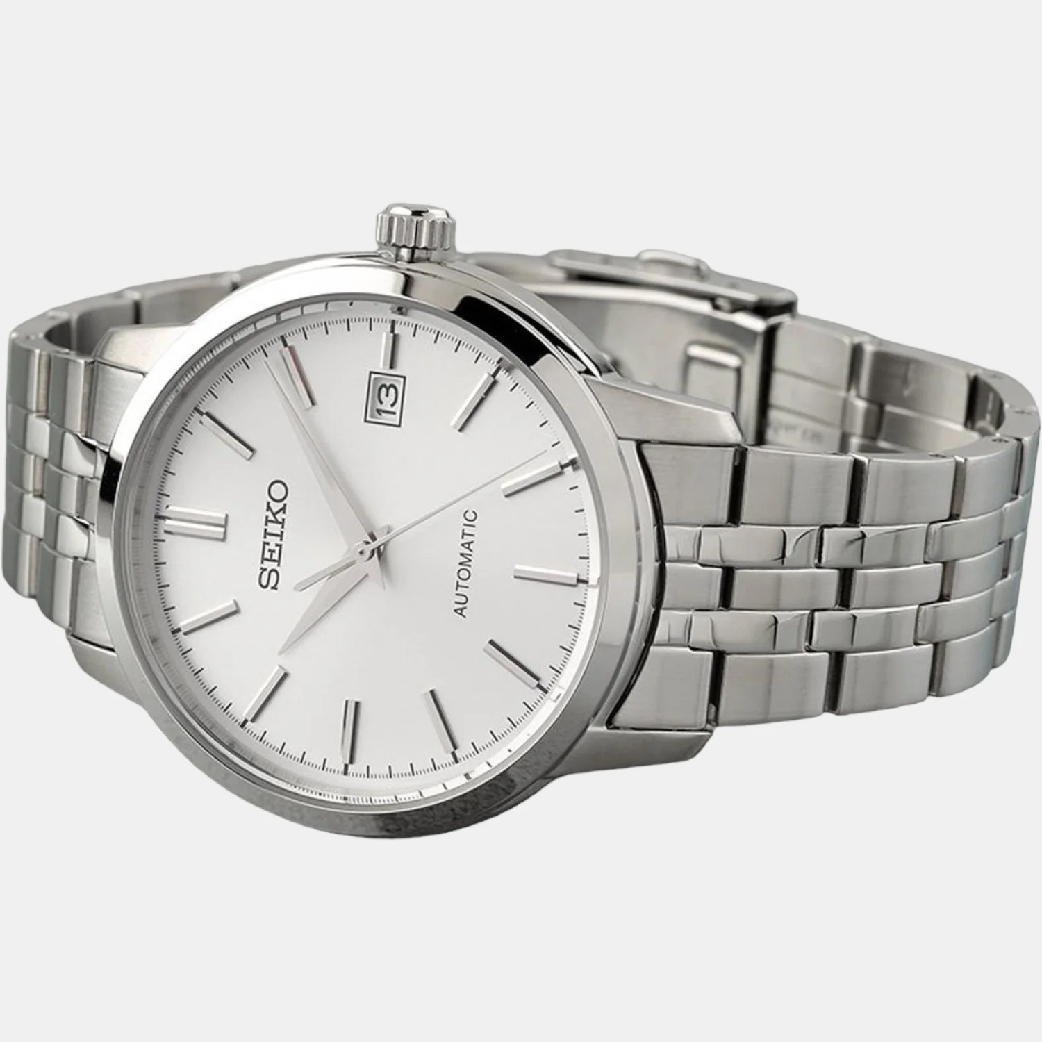 Men Quartz White Dial Analog Stainless Steel Watch SRPH85K1 - Image 2