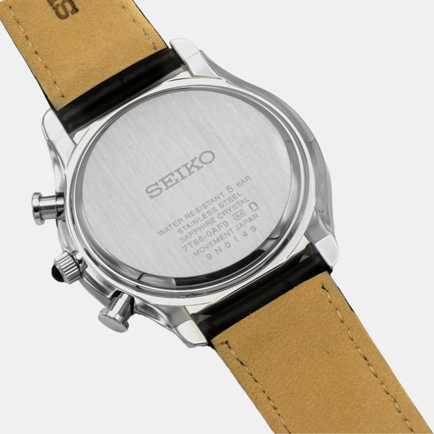 Men Quartz White Dial Chronograph Leather Watch SPC253P1 - Image 3