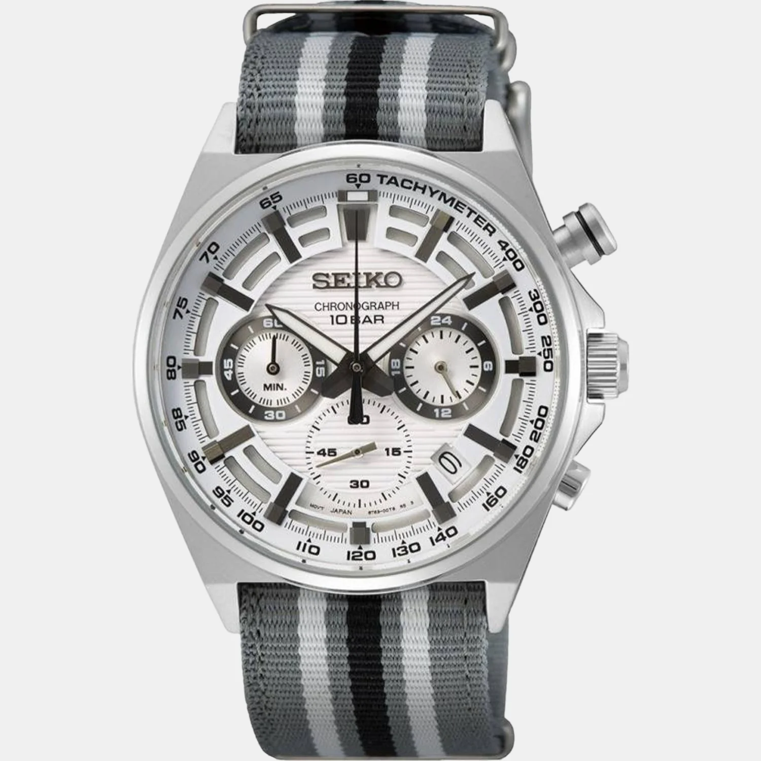 Men Quartz White Dial Chronograph Nylon Watch SSB401P1 - Image 2