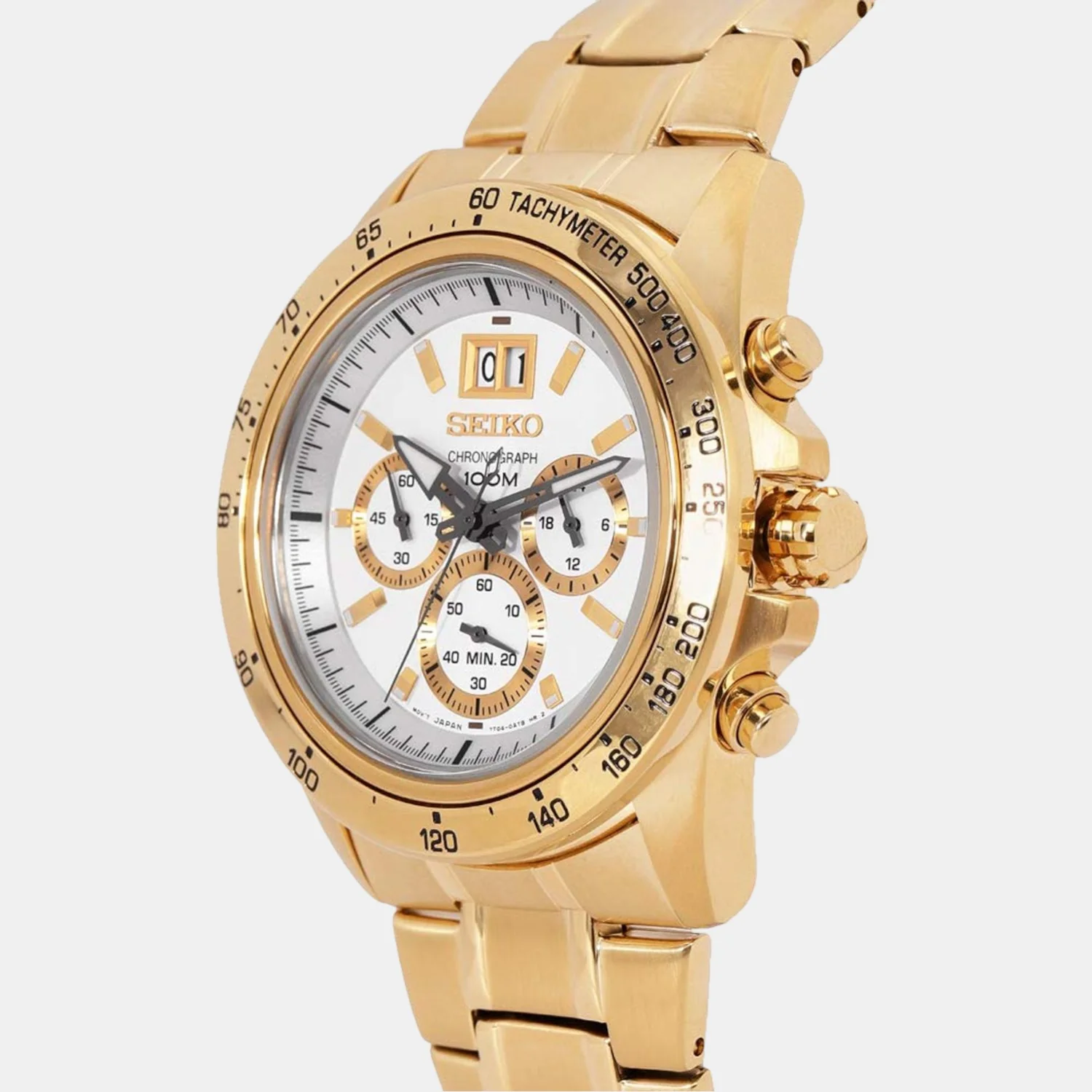 Men Quartz White Dial Chronograph Stainless Steel Watch SPC244P1 - Image 2