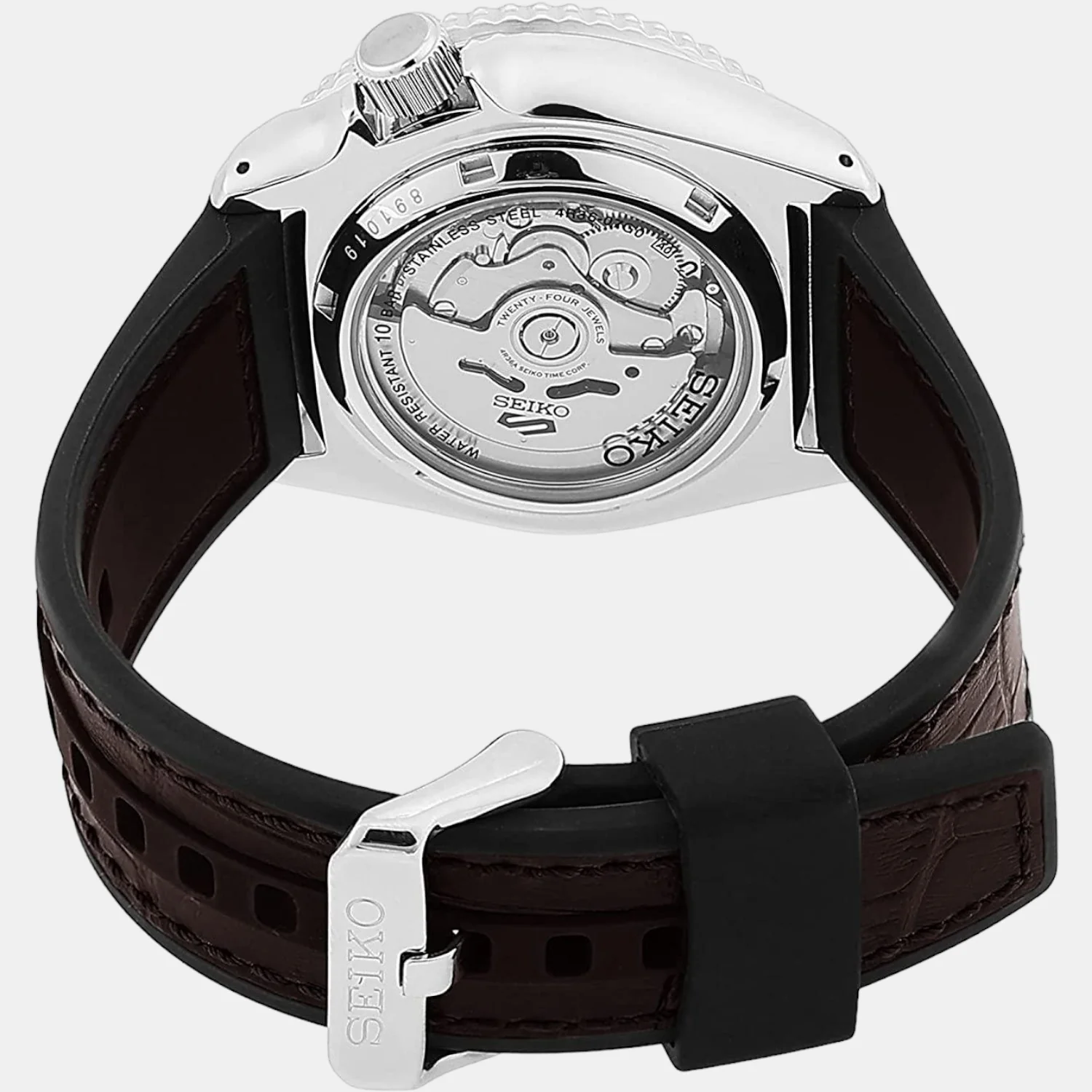 New 5 Sports Men Automatic Black Dial Analog Leather Watch SRPD55K2 - Image 3
