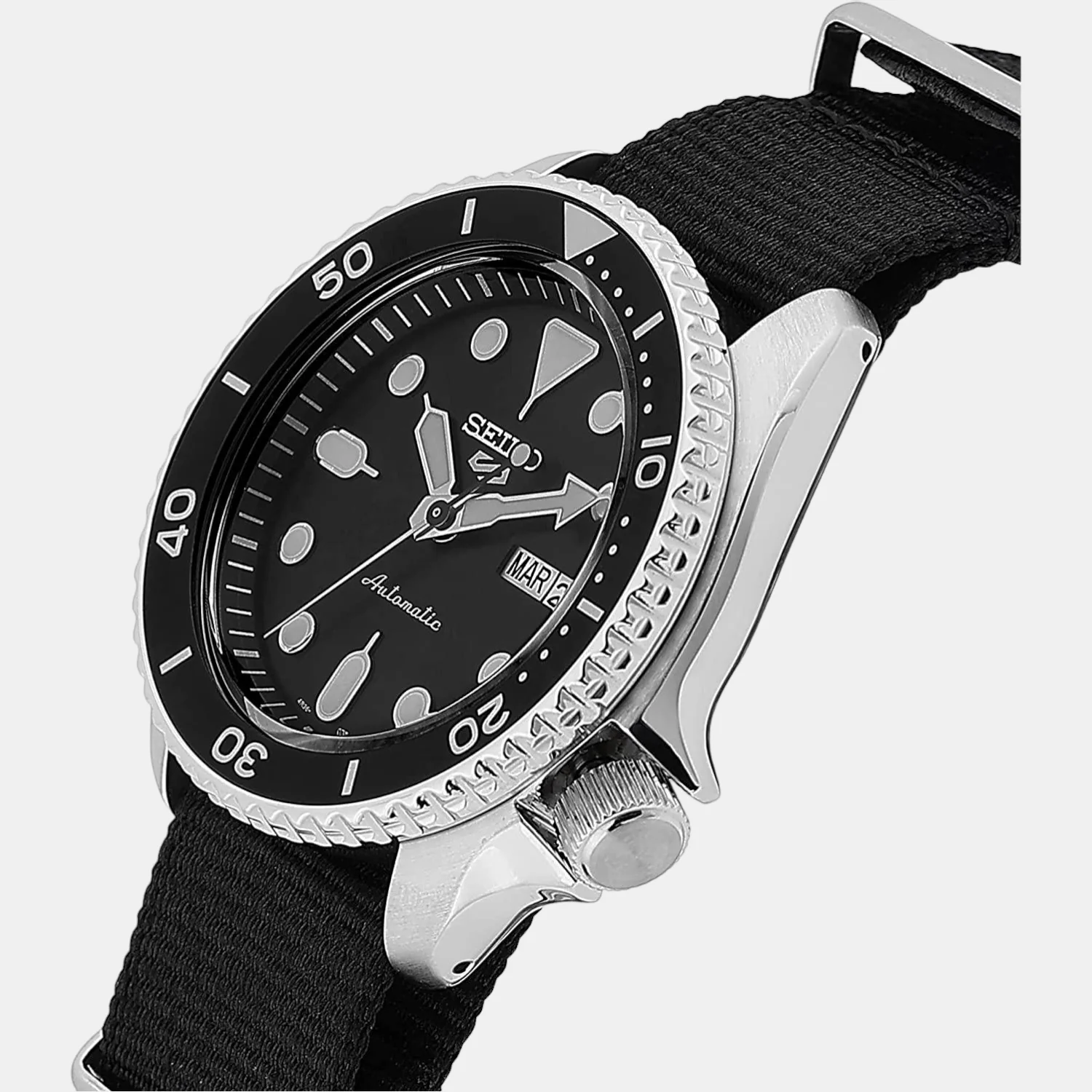 New 5 Sports Men Automatic Black Dial Analog Nylon Watch SRPD55K3 - Image 2