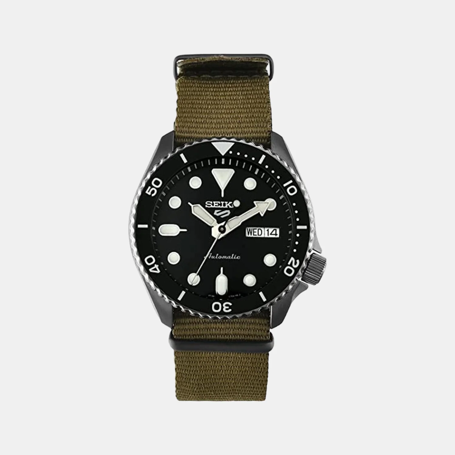 New 5 Sports Men Automatic Black Dial Analog Nylon Watch SRPD65K4
