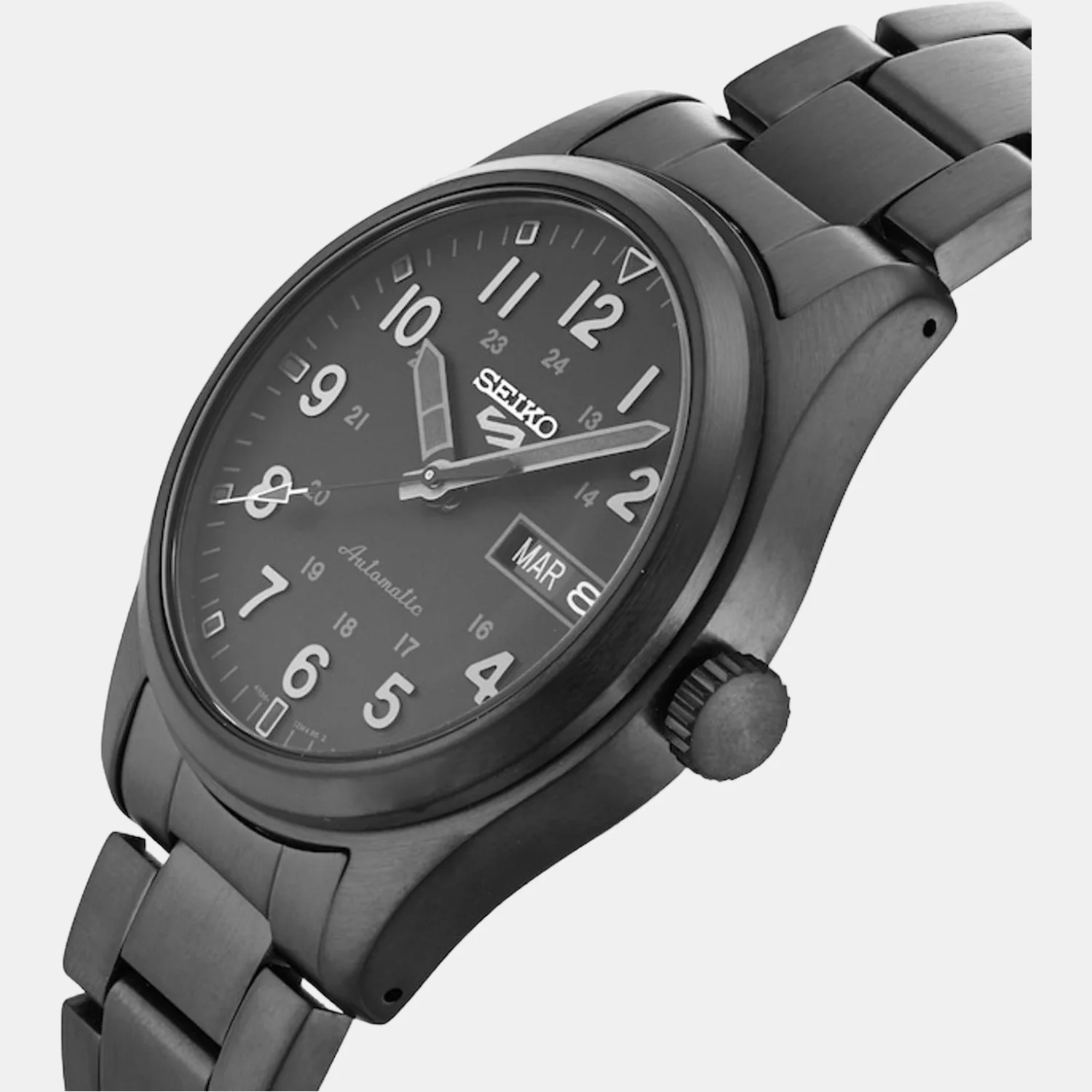 New 5 Sports Men Automatic Black Dial Analog Stainless Steel Watch SRPJ09K1 - Image 2